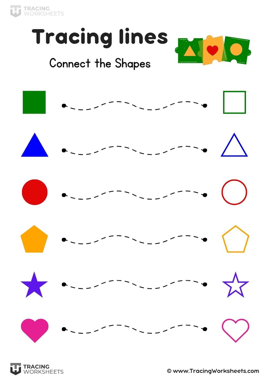 Colorful shape matching line tracing