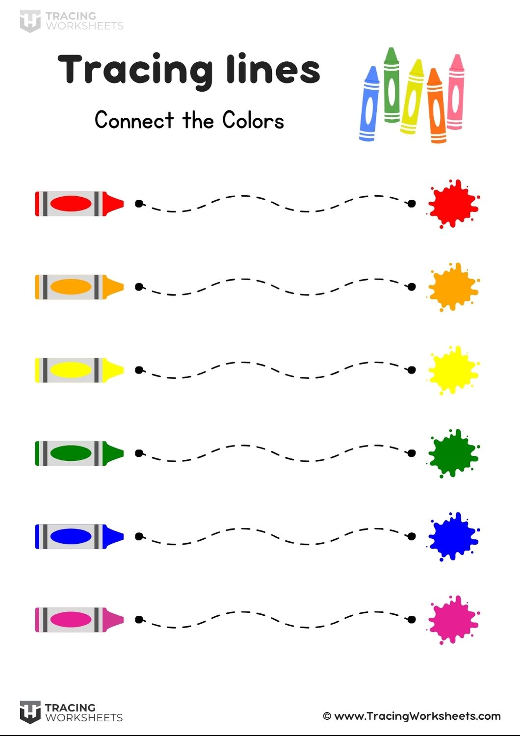 Connect colors line tracing worksheet