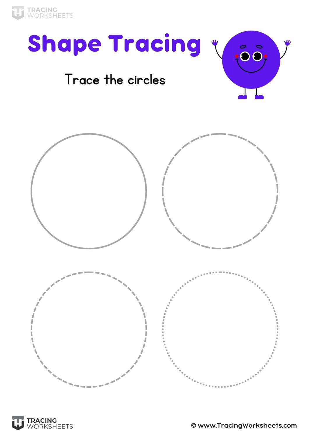 Dotted line circles tracing Dotted line circles tracing