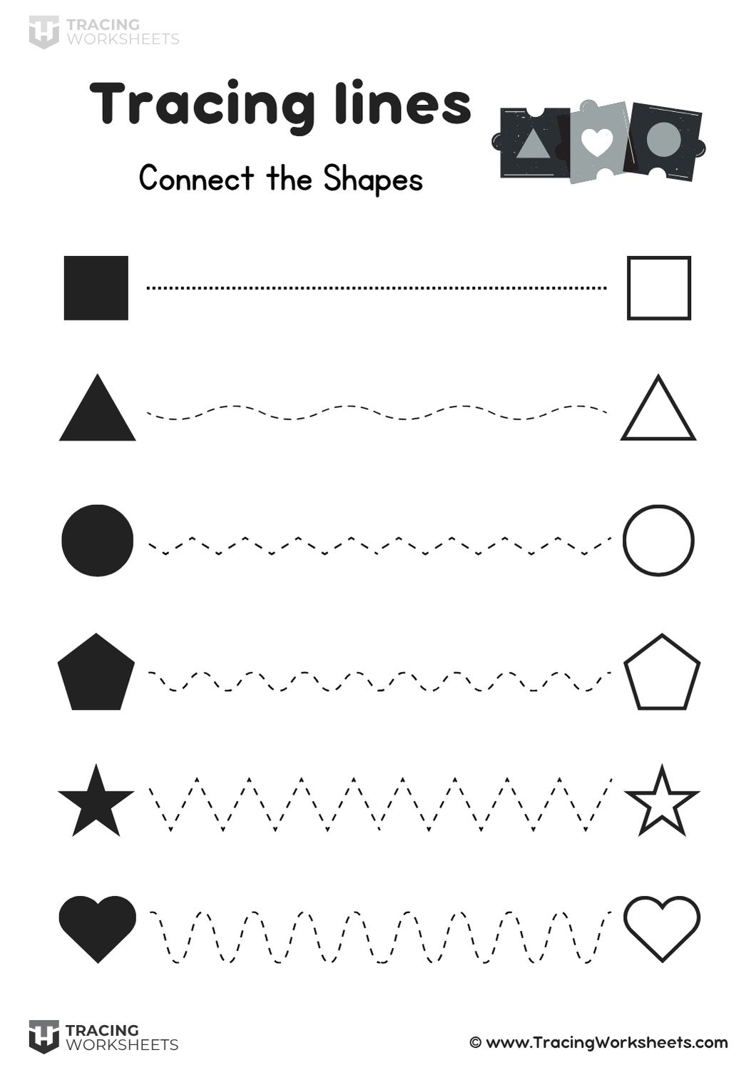 Shape matching line tracing worksheet