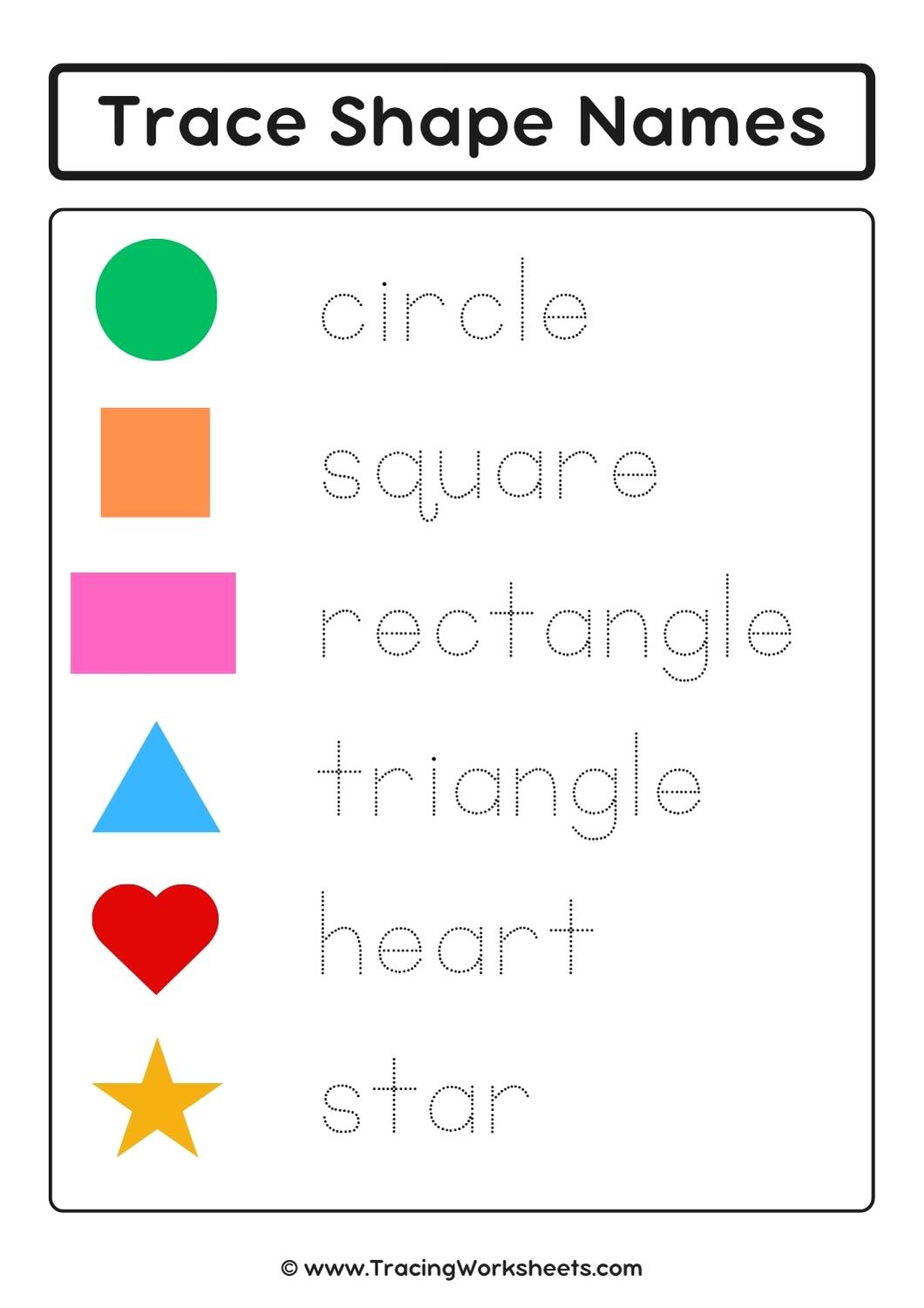 Trace Shape Names 2