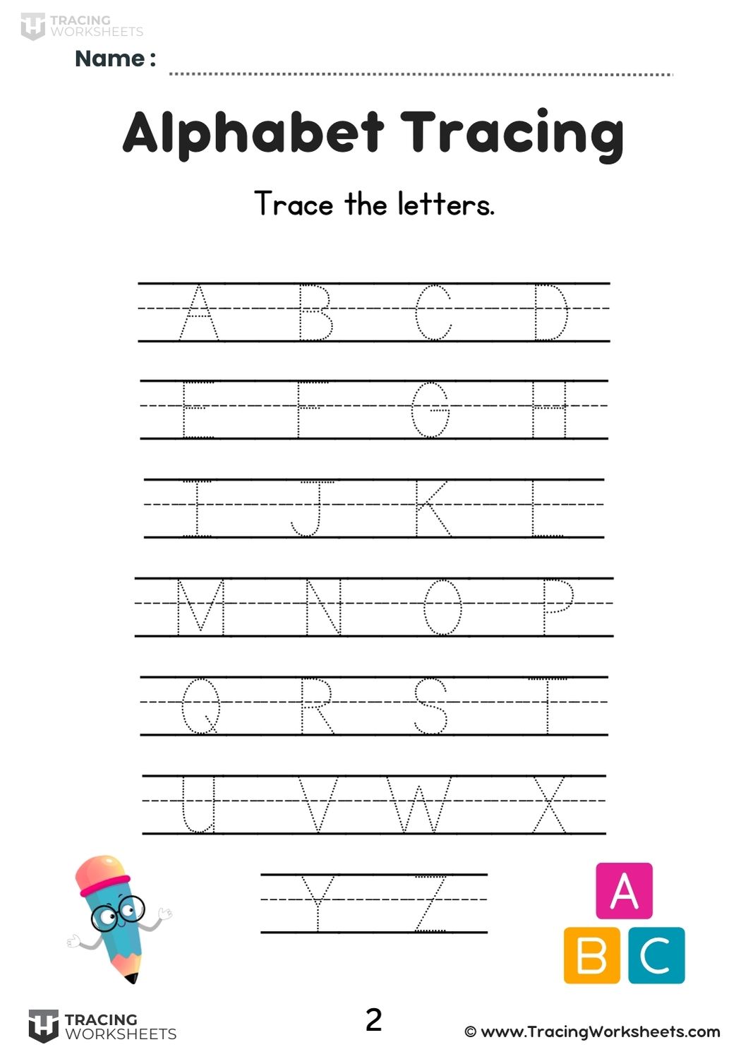 Alphabet Writing Practice (Page 2)