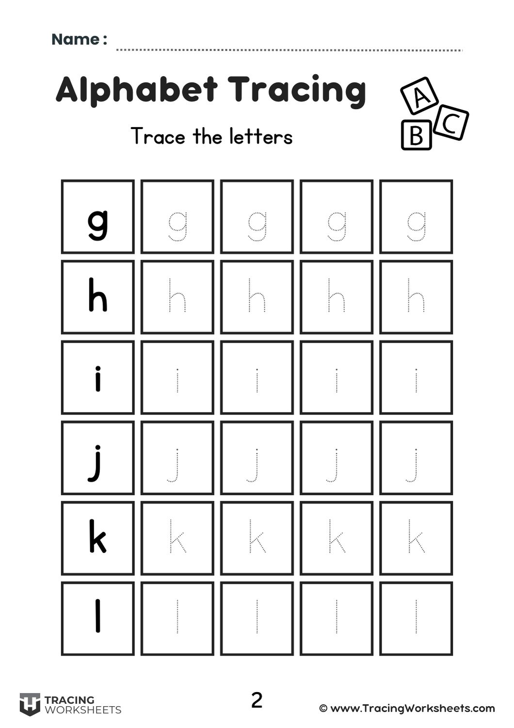 Boxed Lowercase Tracing (2)