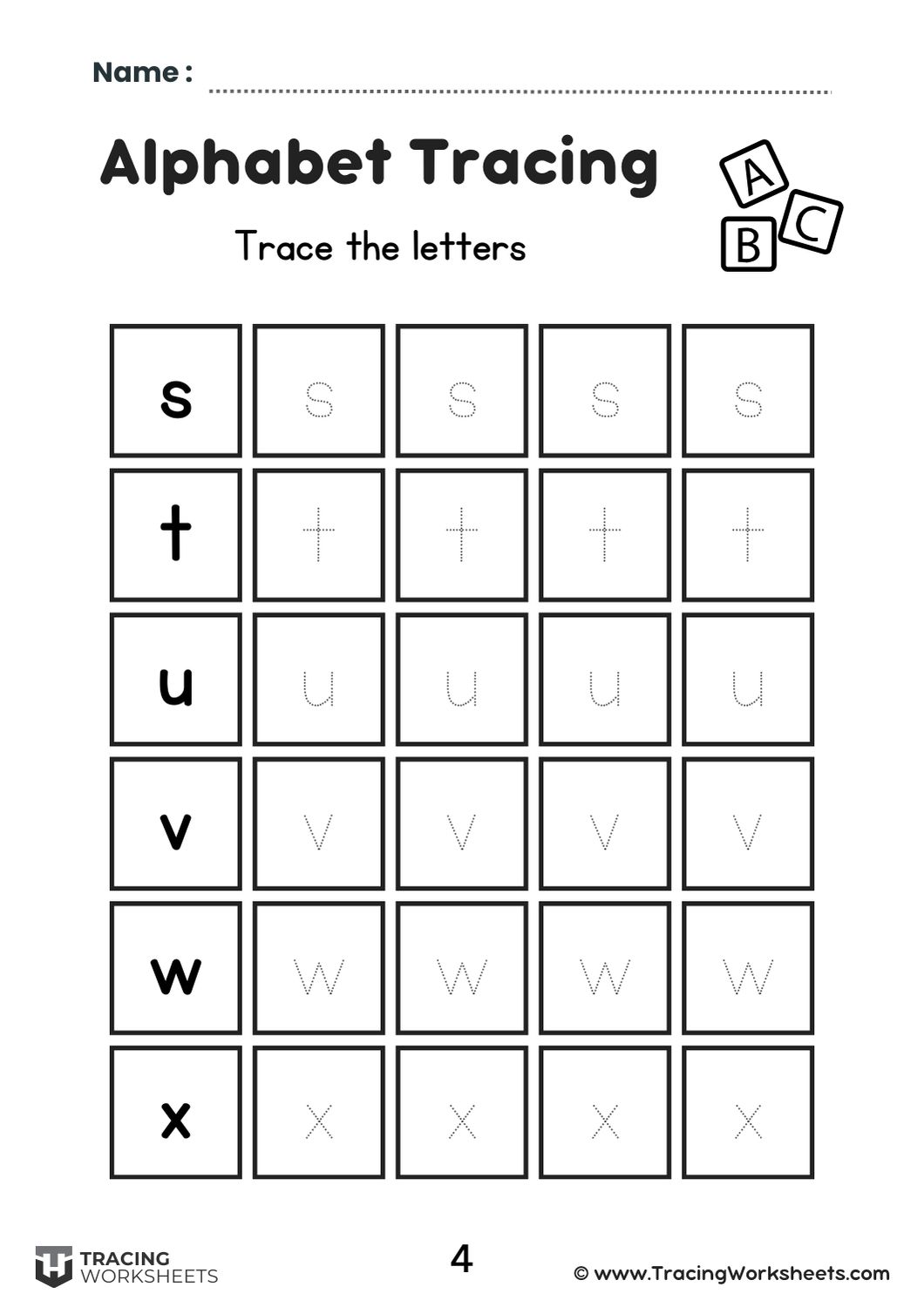 Boxed Lowercase Tracing (4)