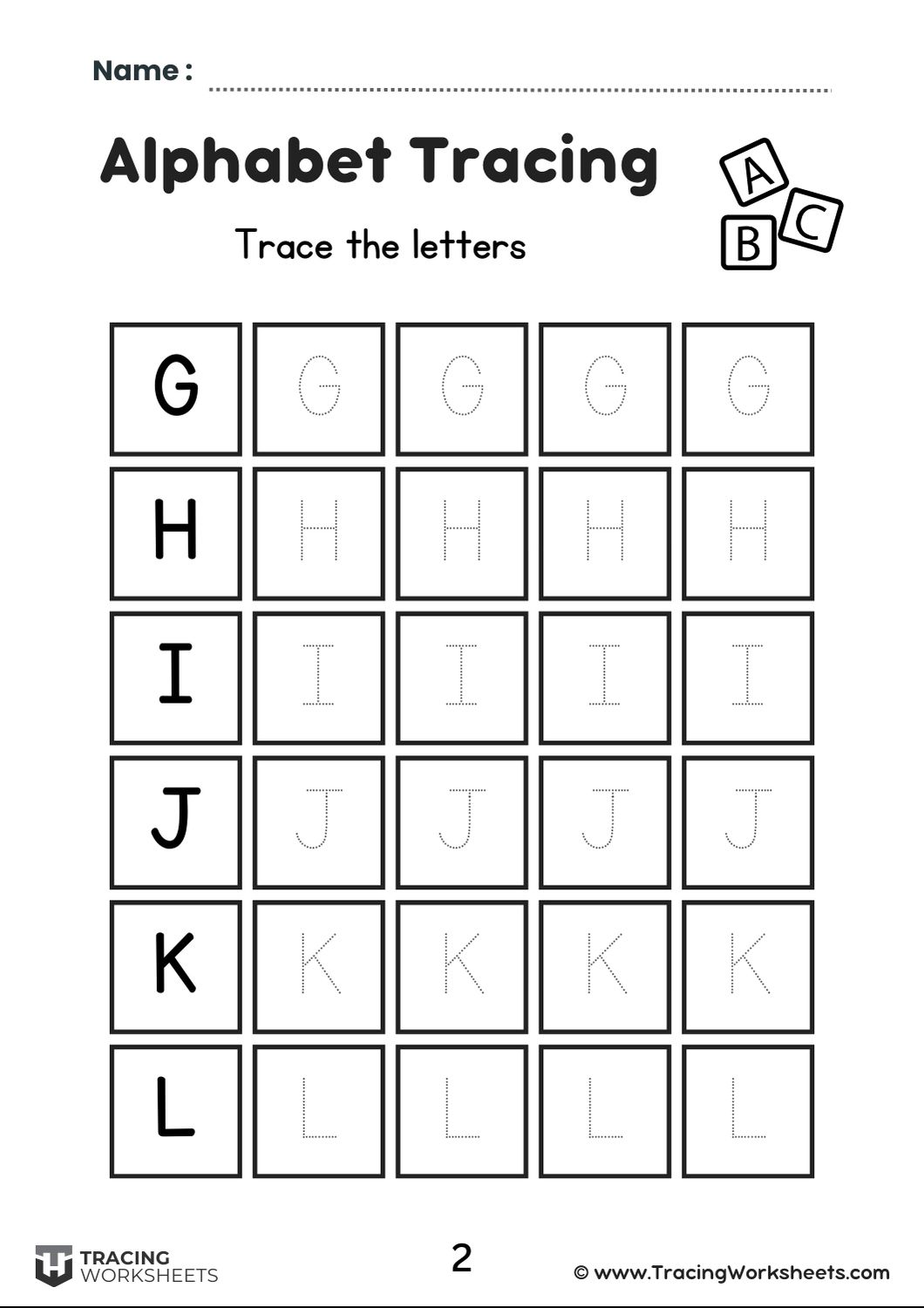 Boxed Uppercase Tracing (2)