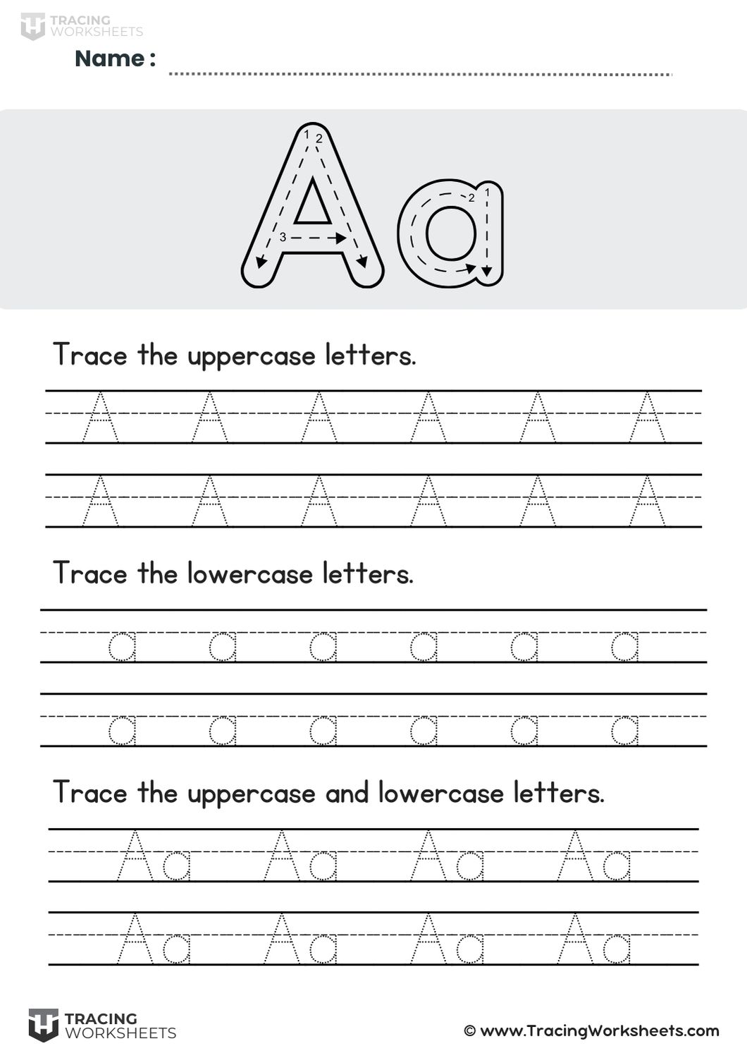 Letter A Handwriting Practice