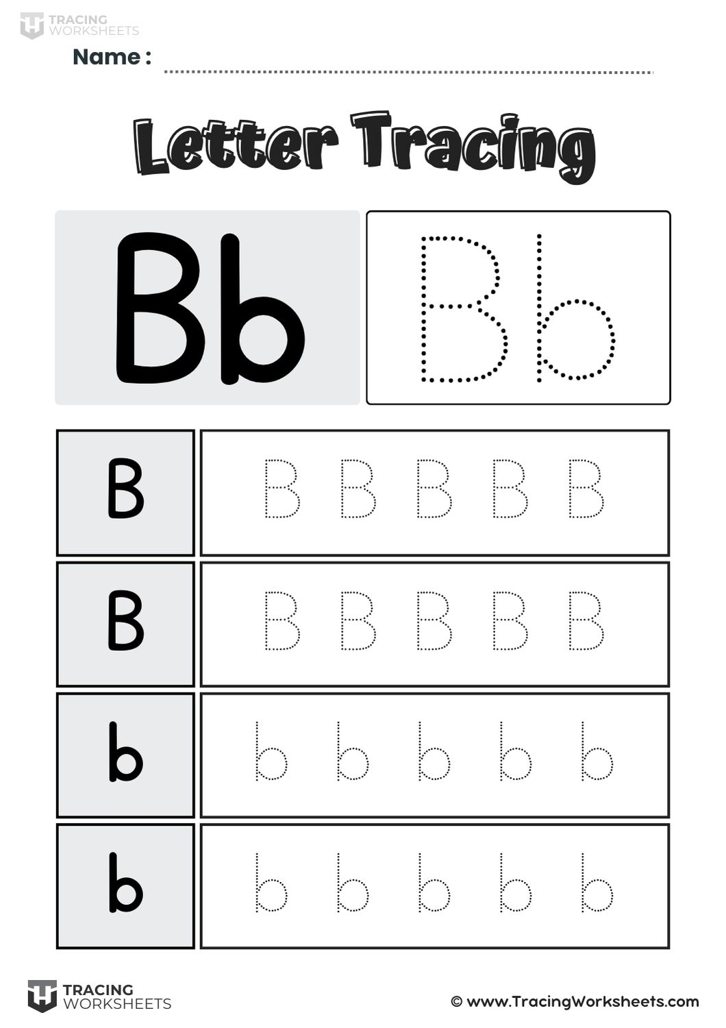 Letter B Tracing Boxes