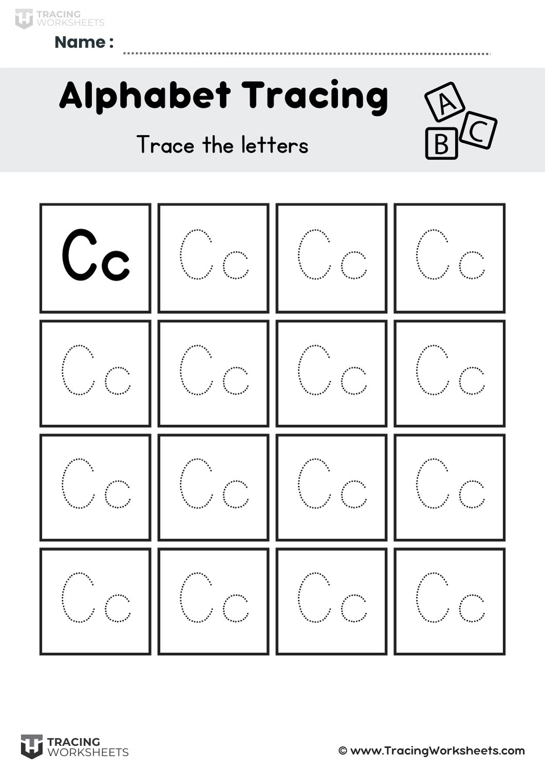 Letter C Grid Practice