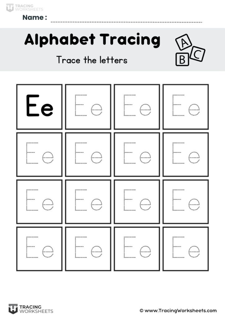 Letter E Tracing Worksheets - Free Printables