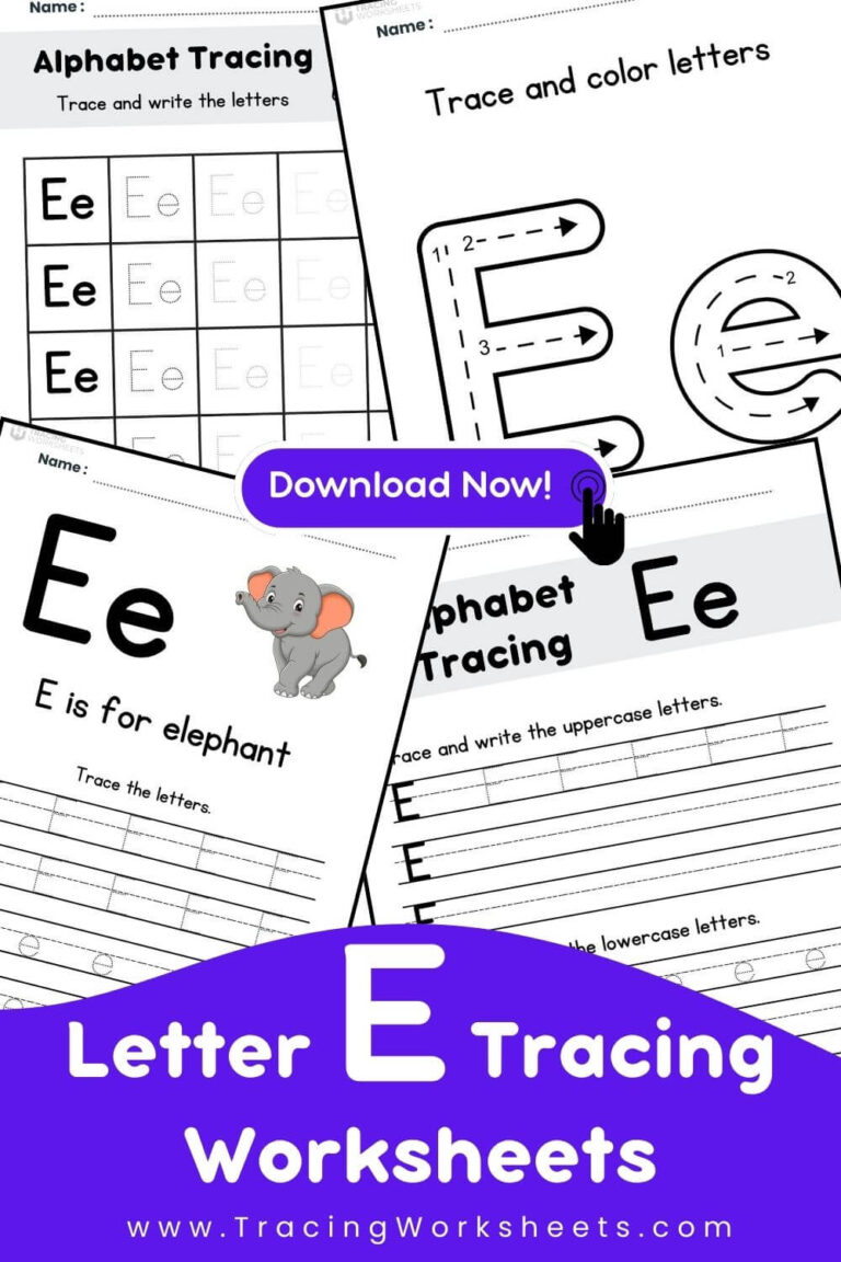 Letter E Tracing