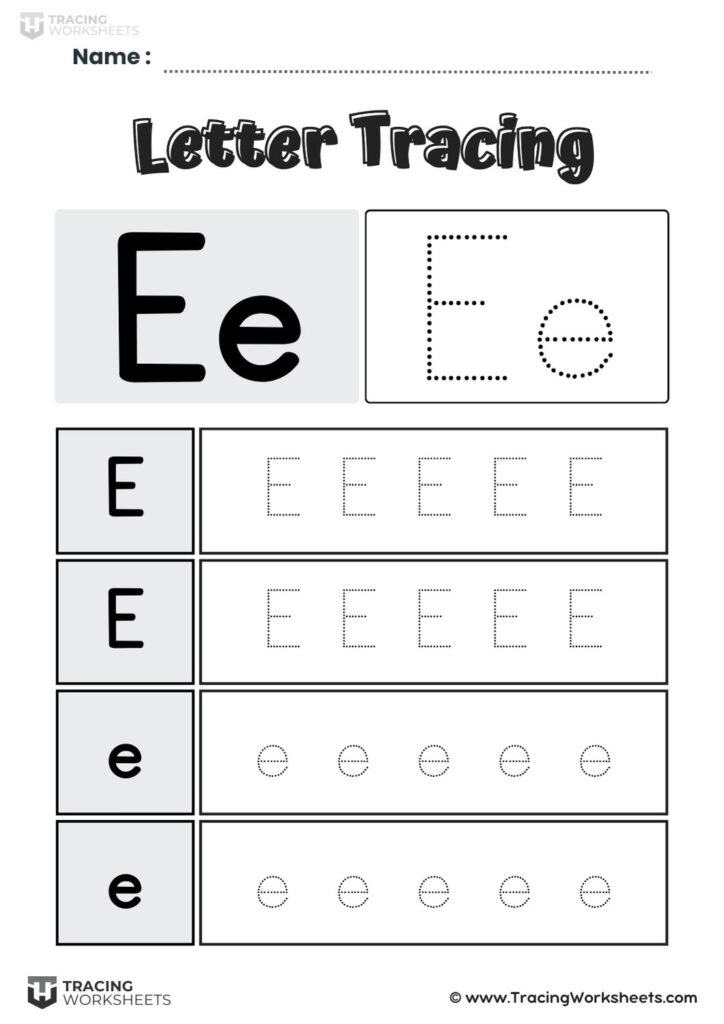 Letter E Tracing Worksheets - Free Printables