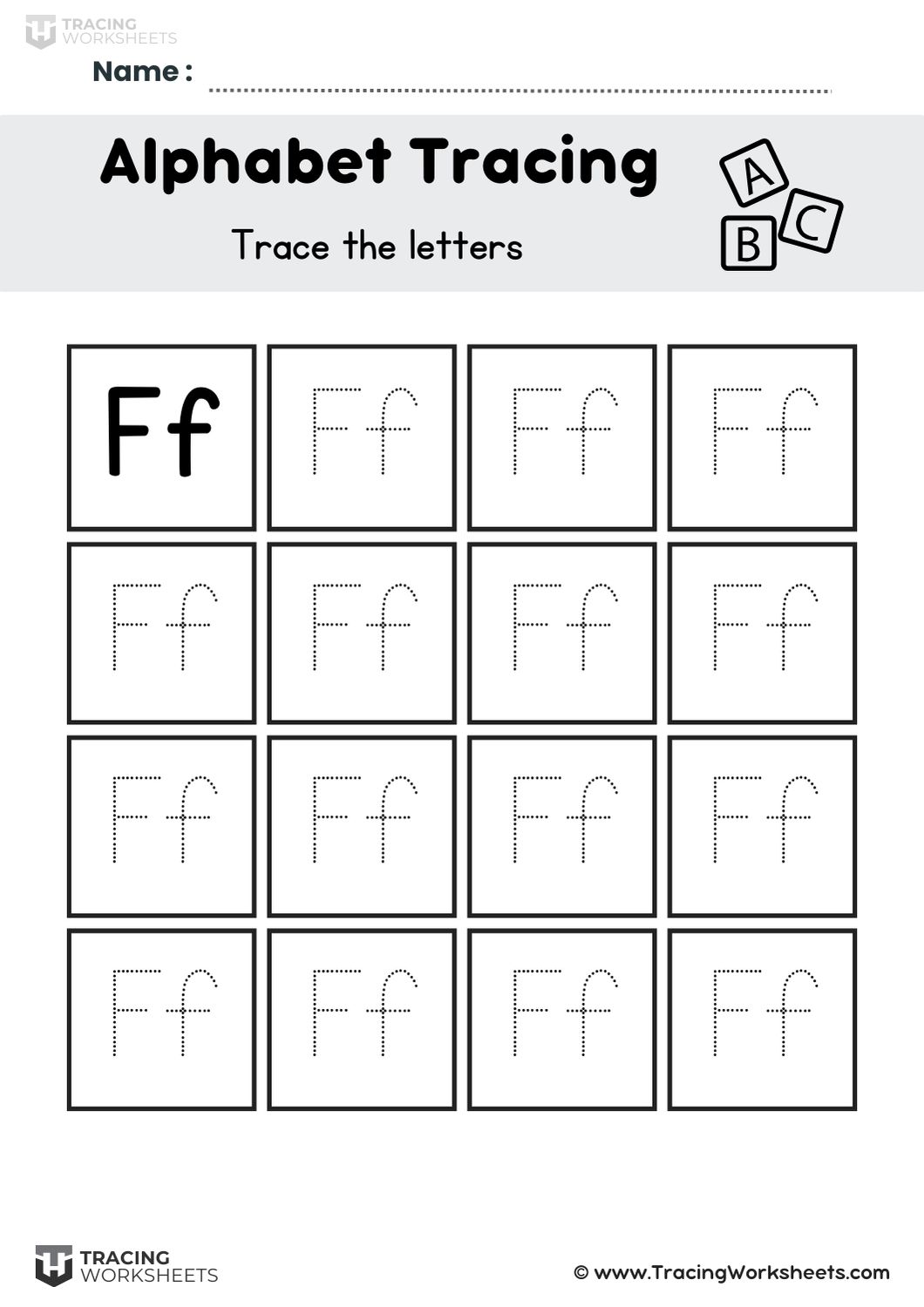 Letter F Grid Practice