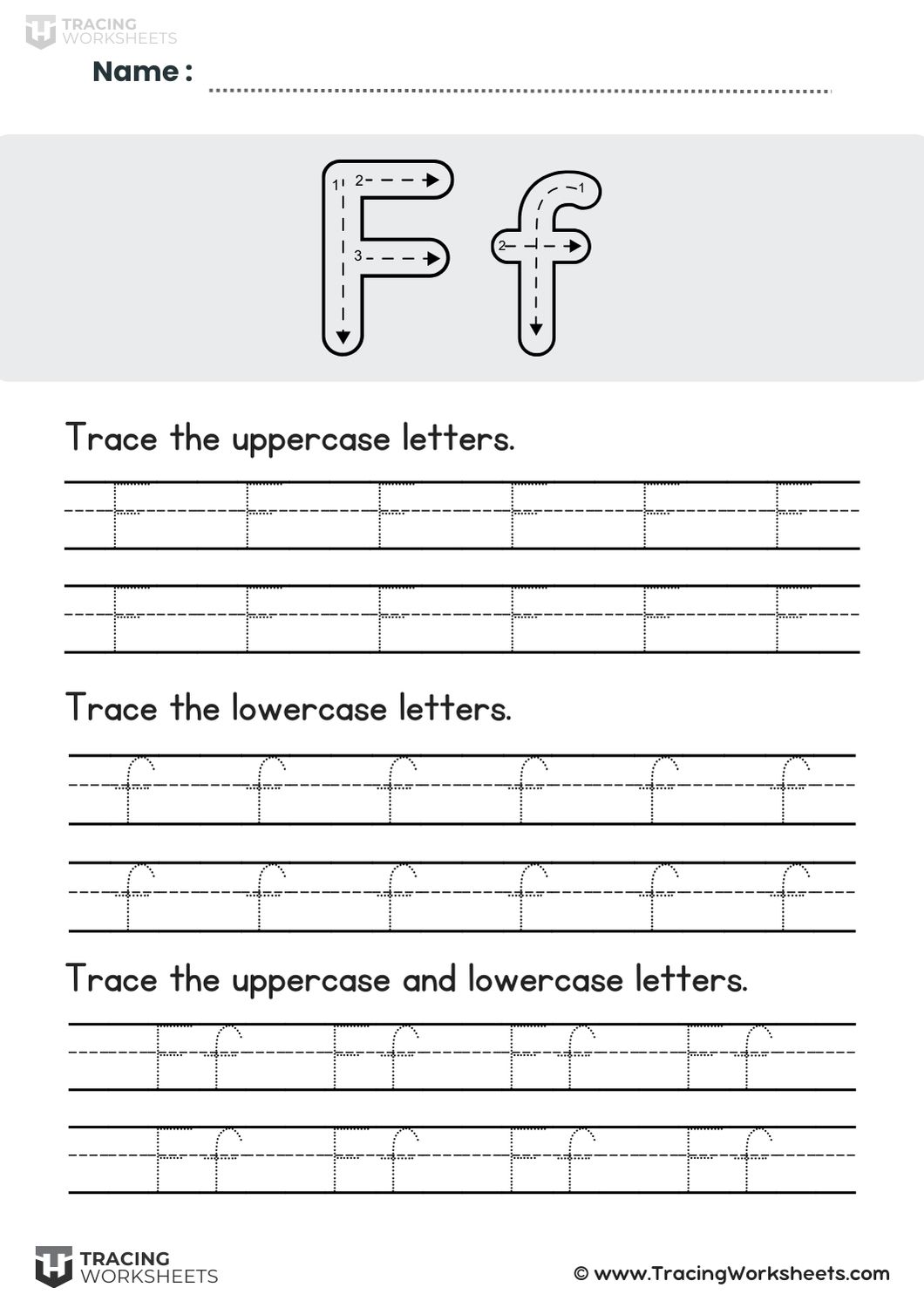 Letter F Handwriting Practice