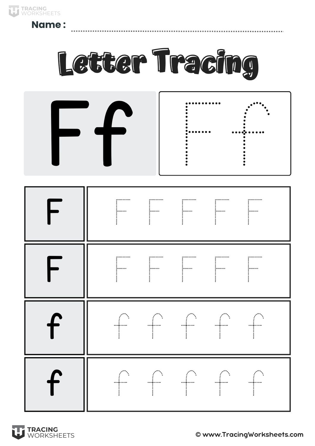 Letter F Tracing Boxes