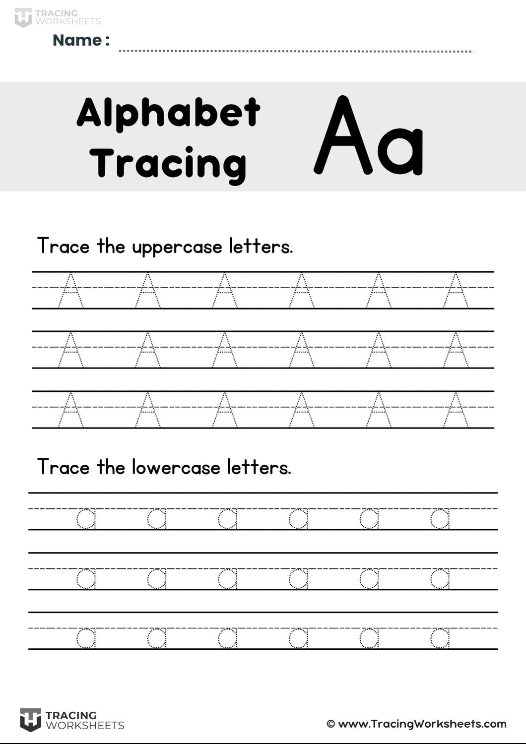 Lined Letter A Practice
