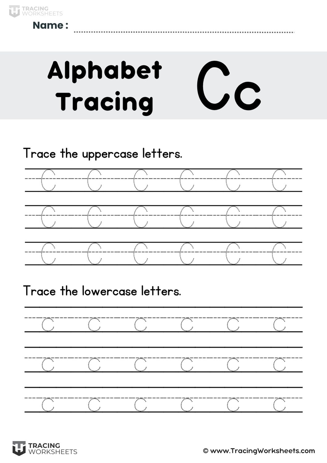 Lined Letter C Practice