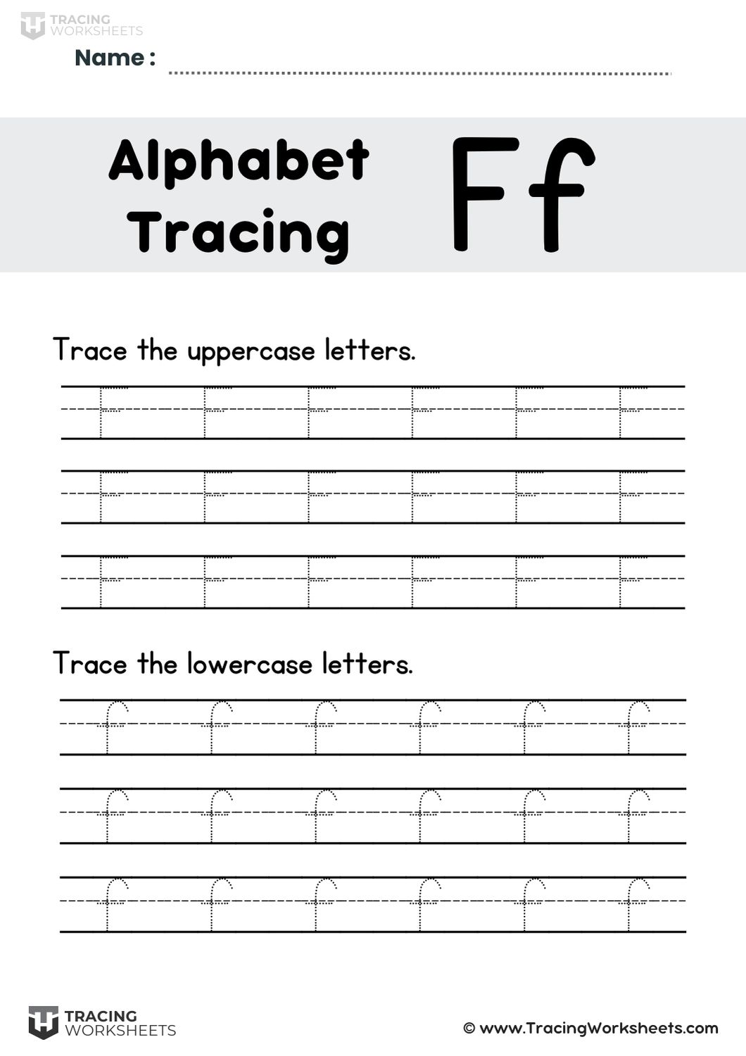 Lined Letter F Practice