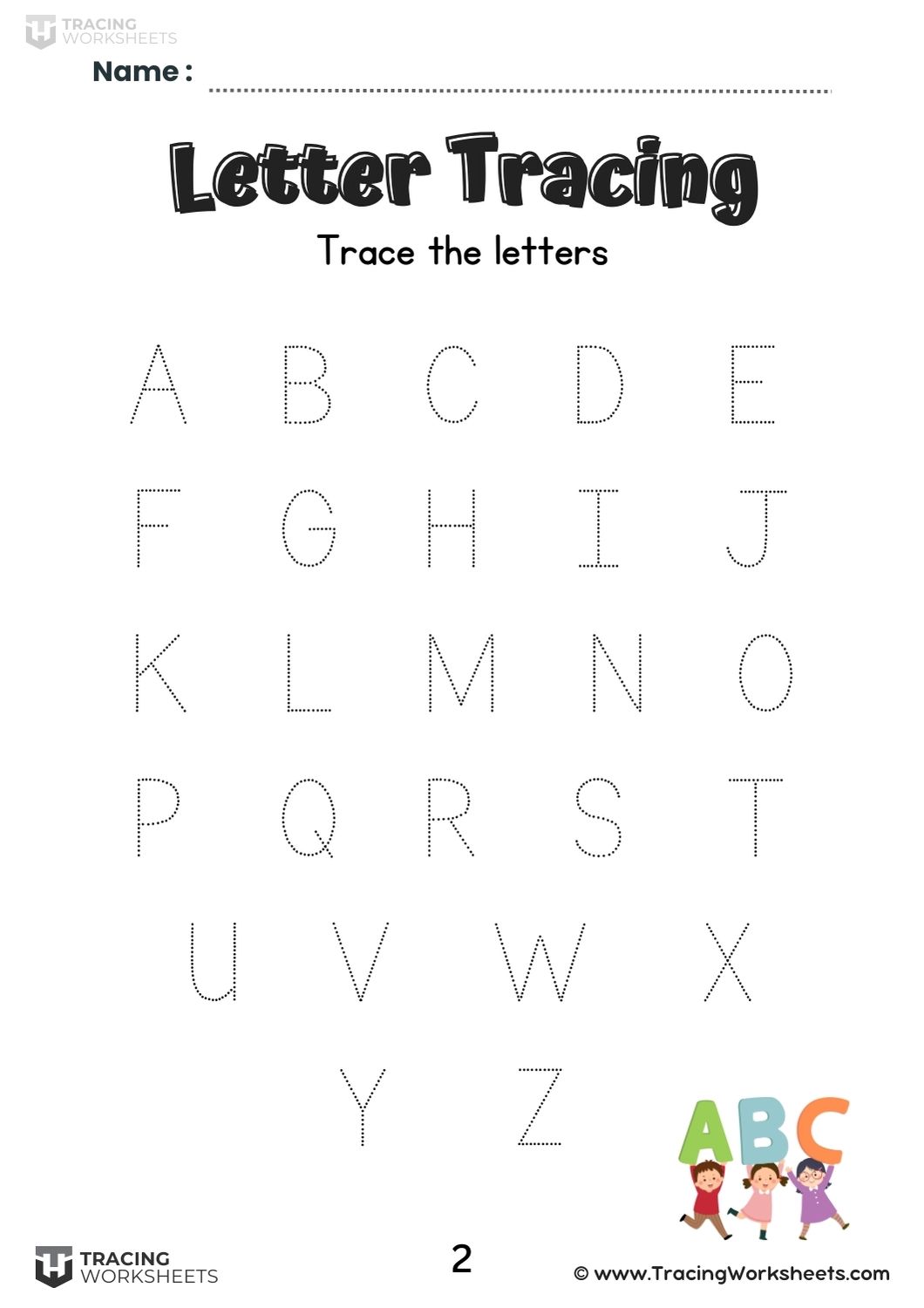 Preschool Tracing Letters (Page 2)