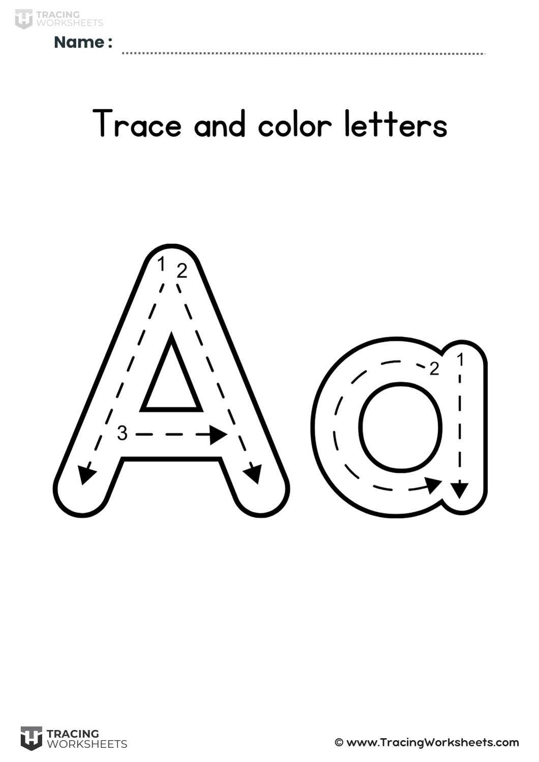 Trace and Color Letter A