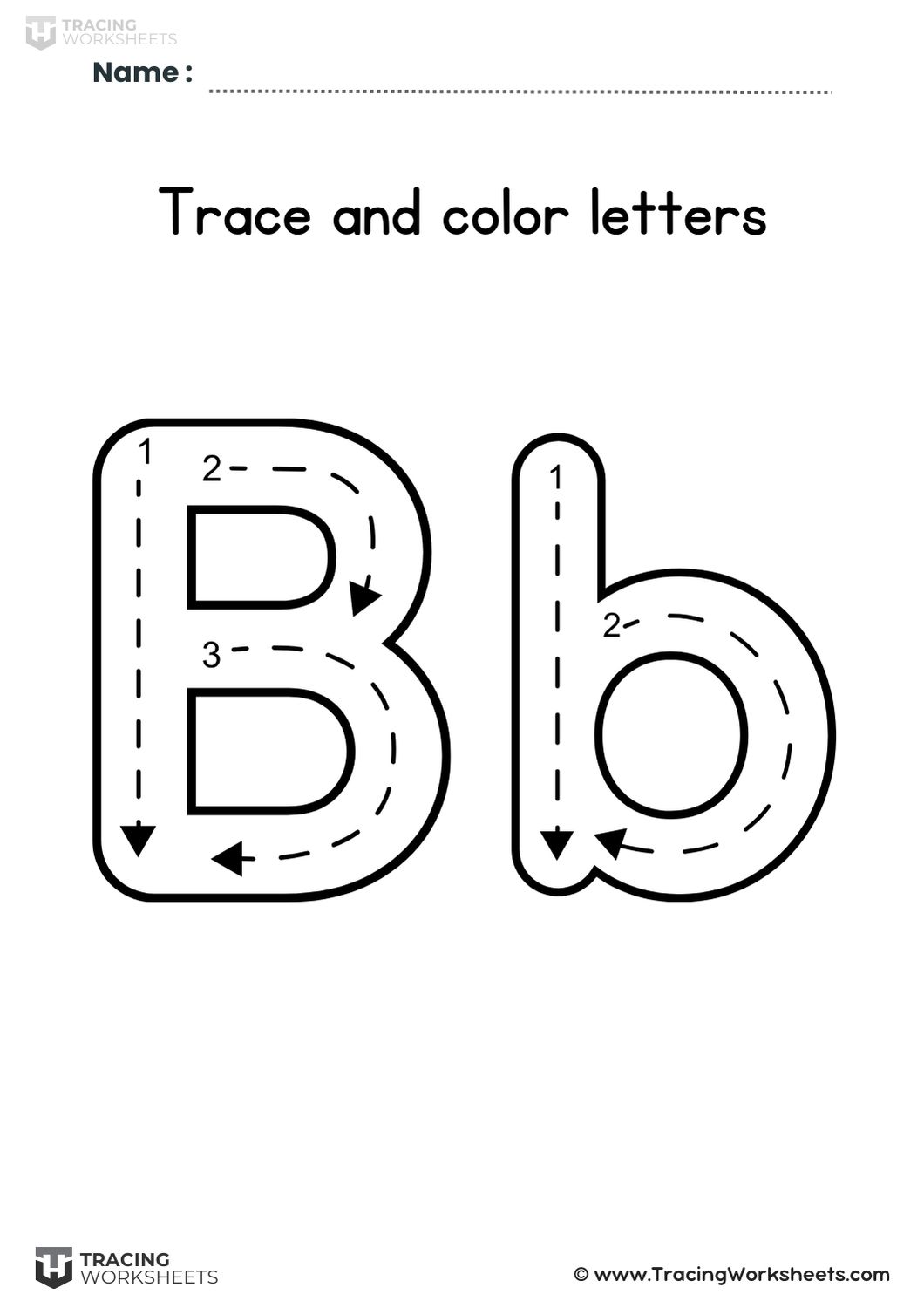 Trace and Color Letter B