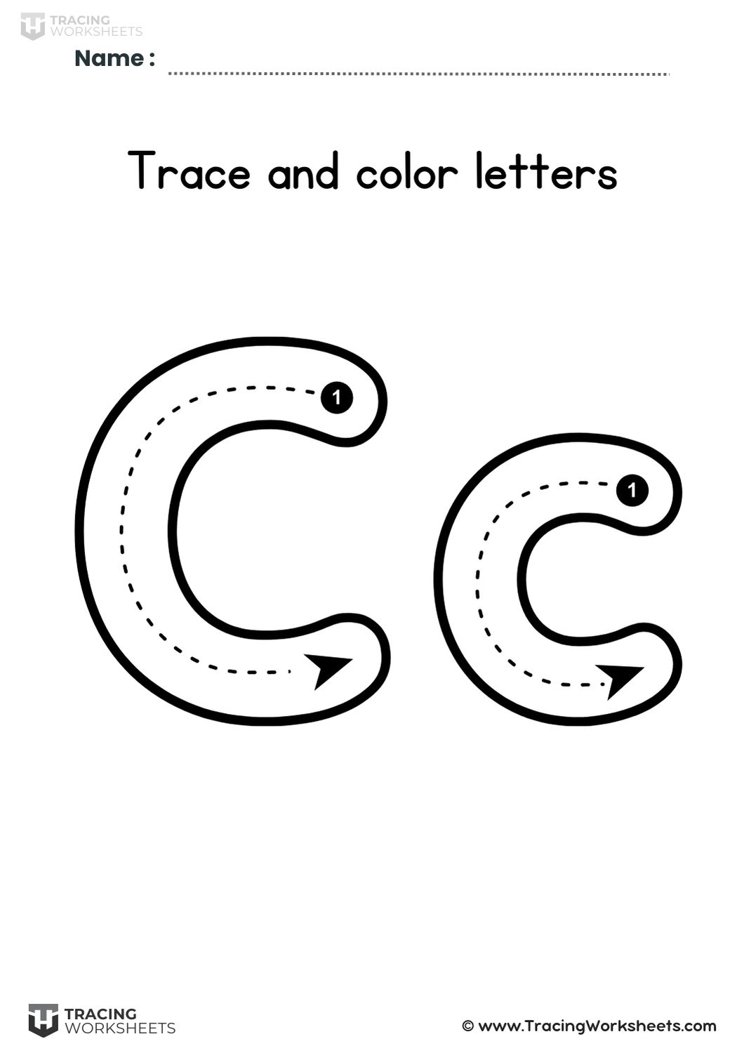 Trace and Color Letter C
