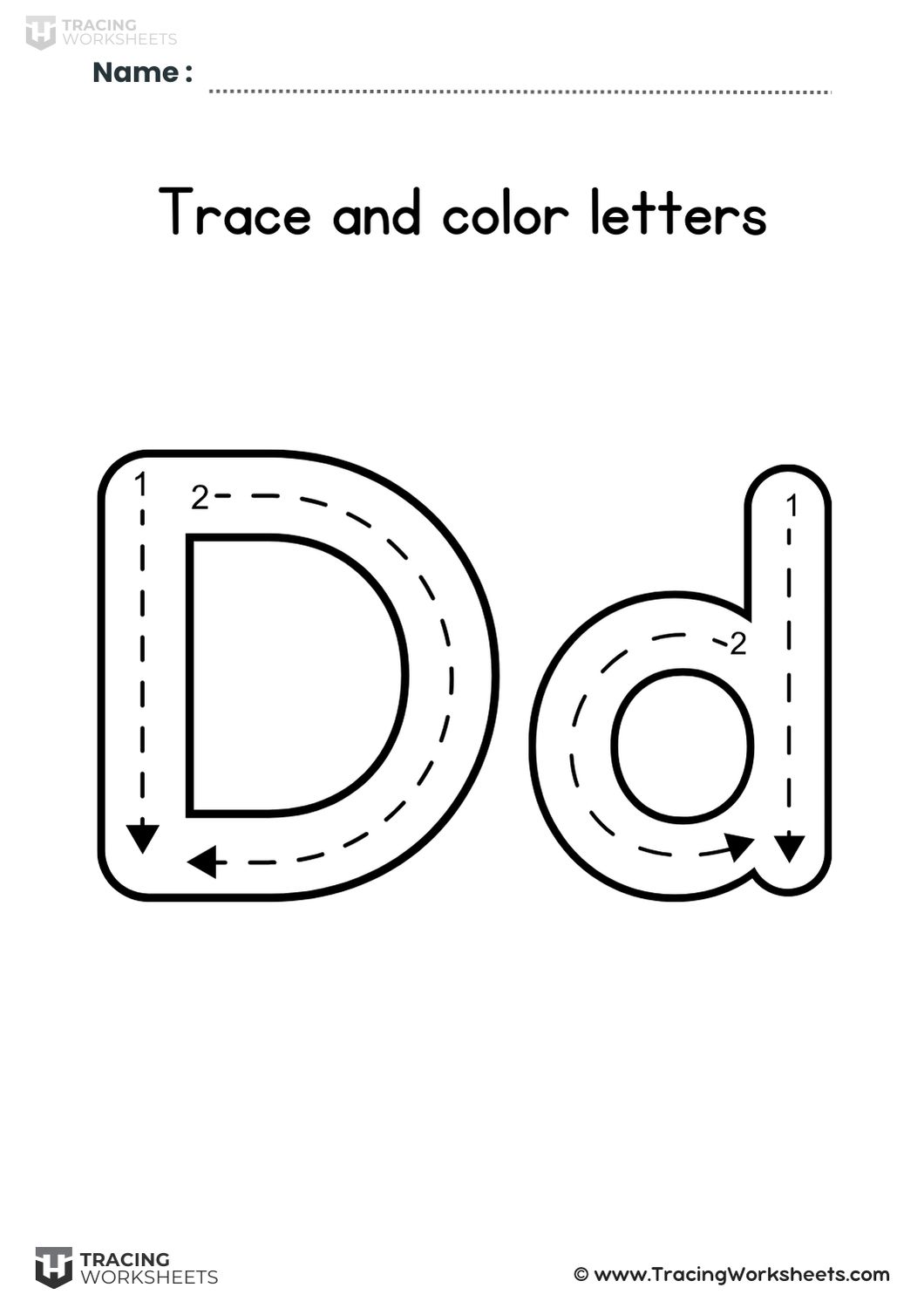 Trace and Color Letter D