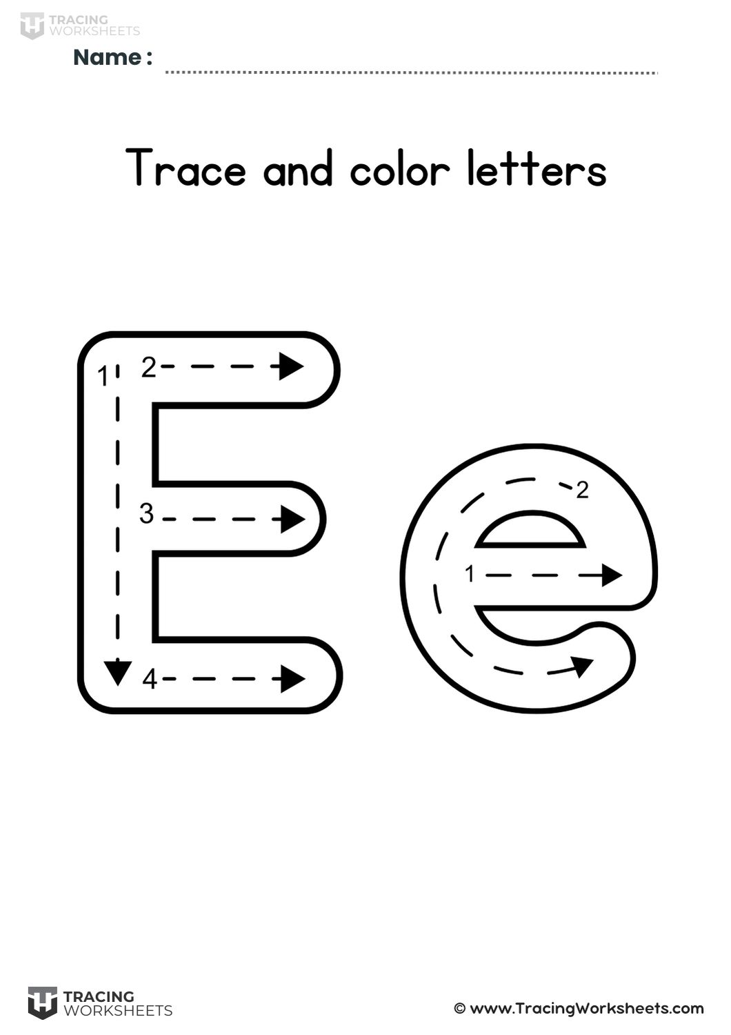 Trace and Color Letter E