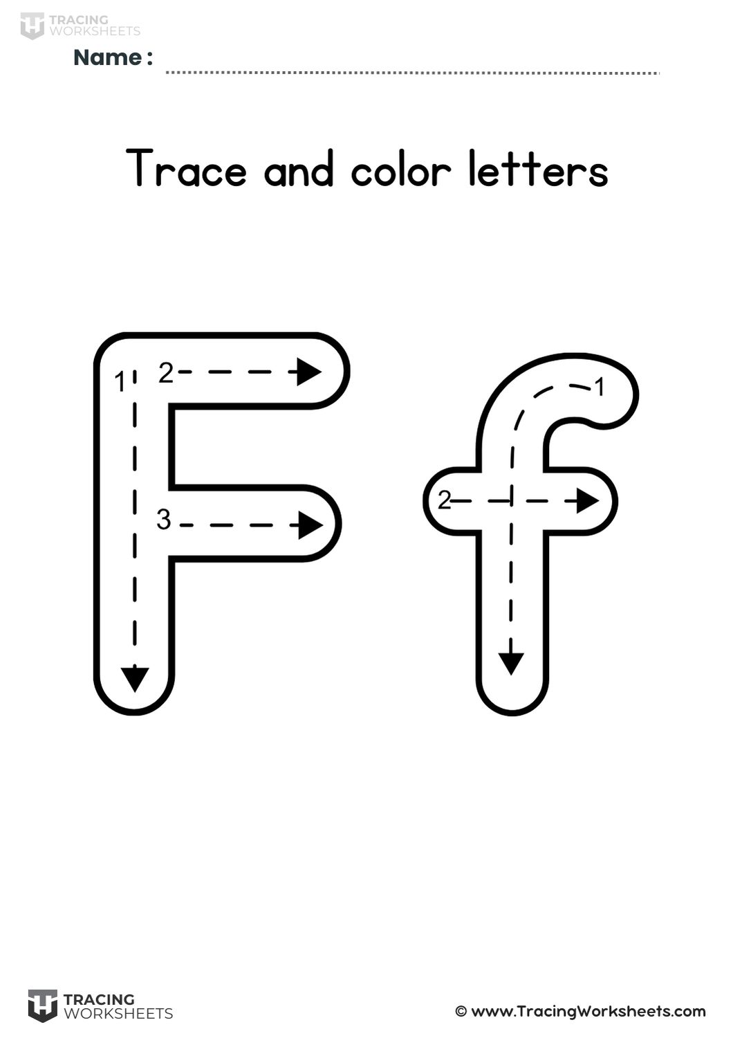Trace and Color Letter F