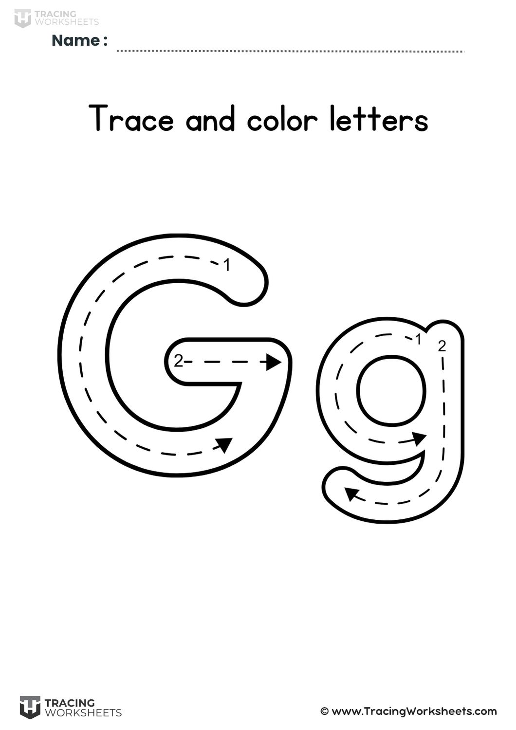 Trace and Color Letter G