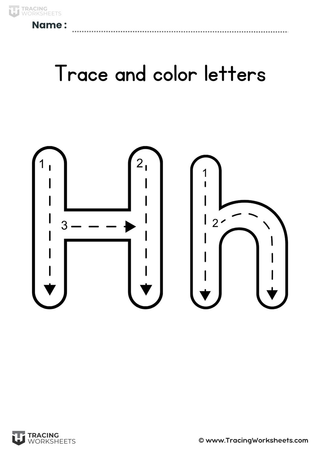 Trace and Color Letter H