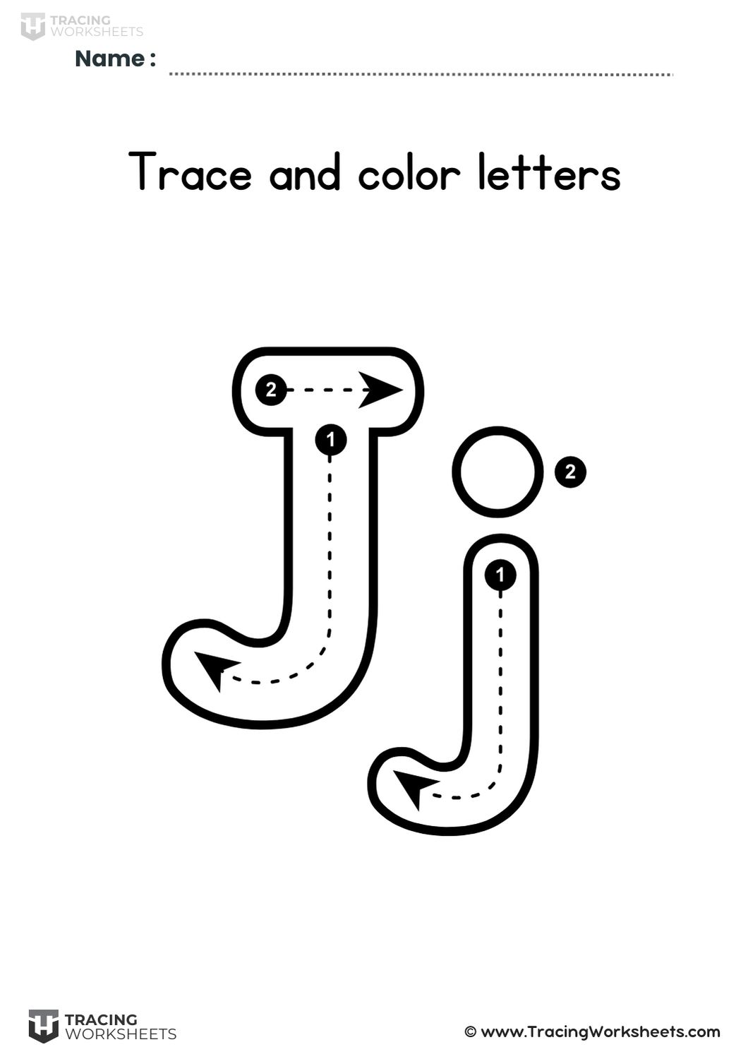 Trace and Color Letter J