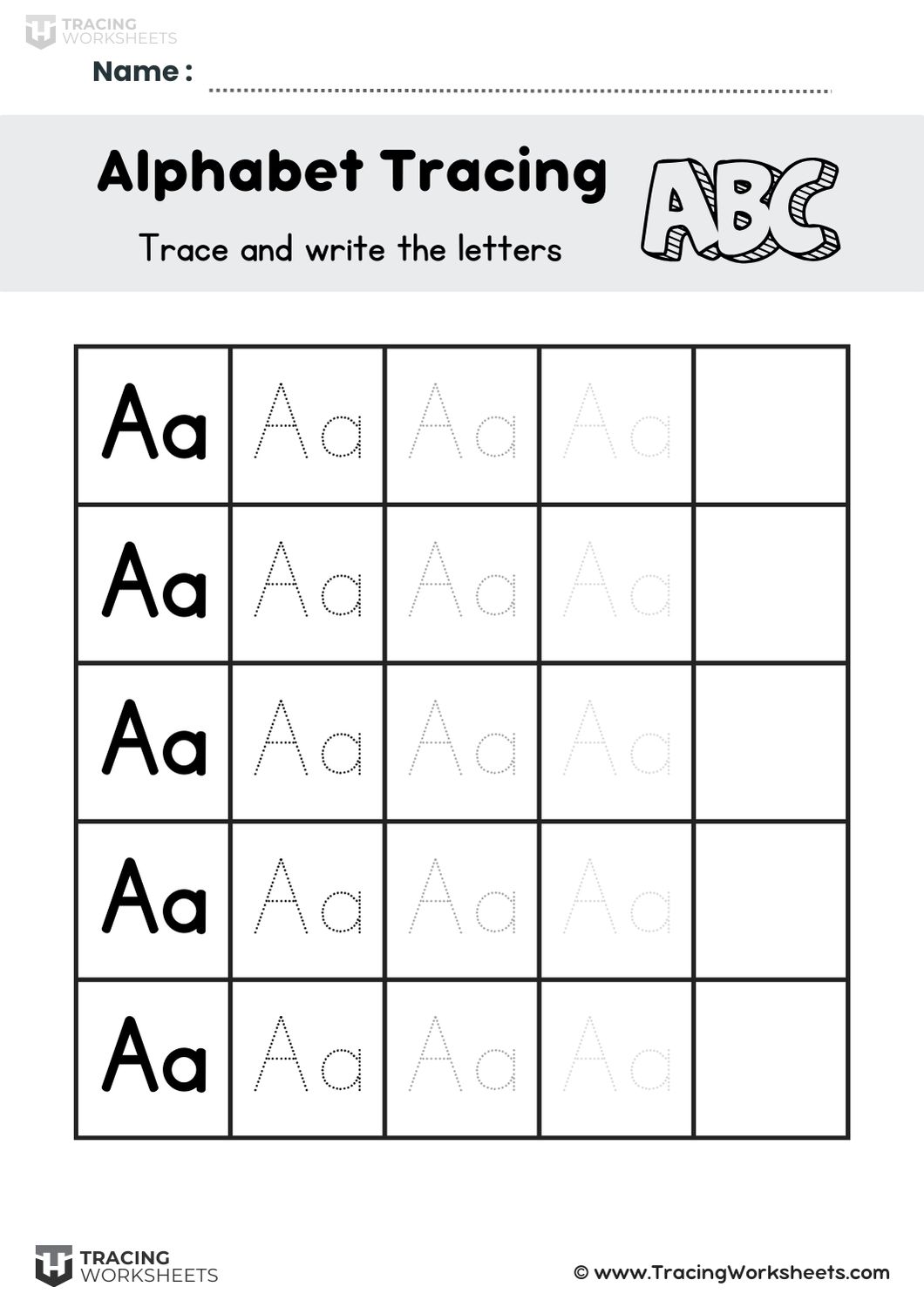 Trace and Write Aa Pairs