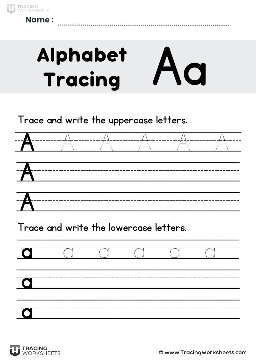 Trace and Write Letter A