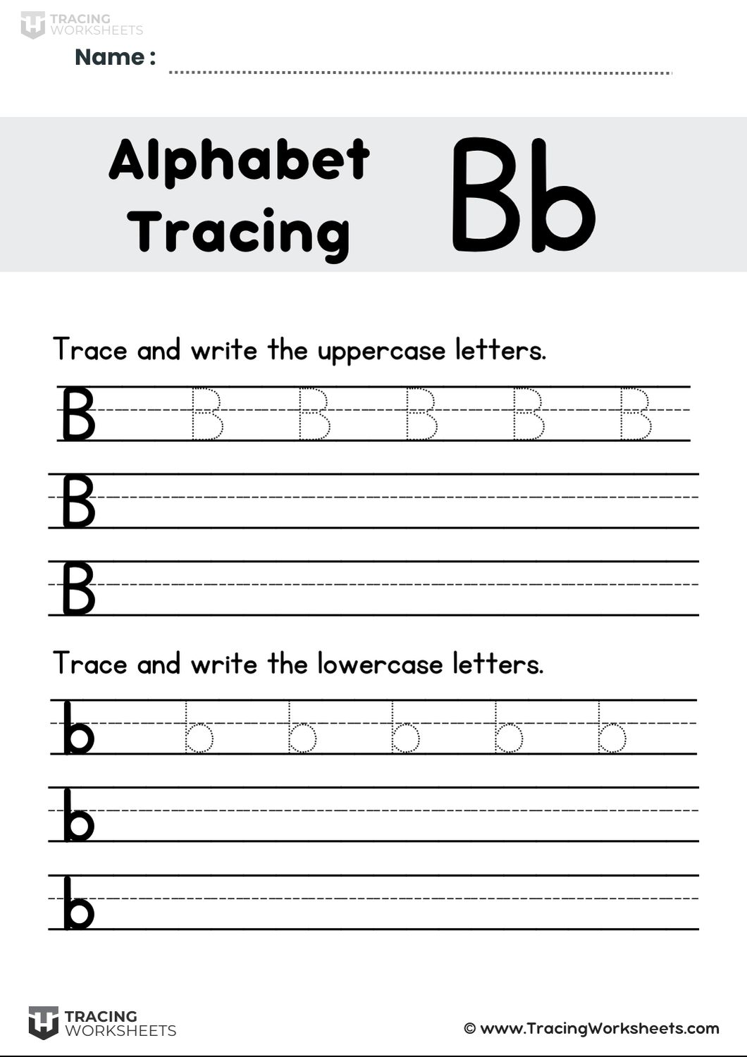 Trace and Write Letter B