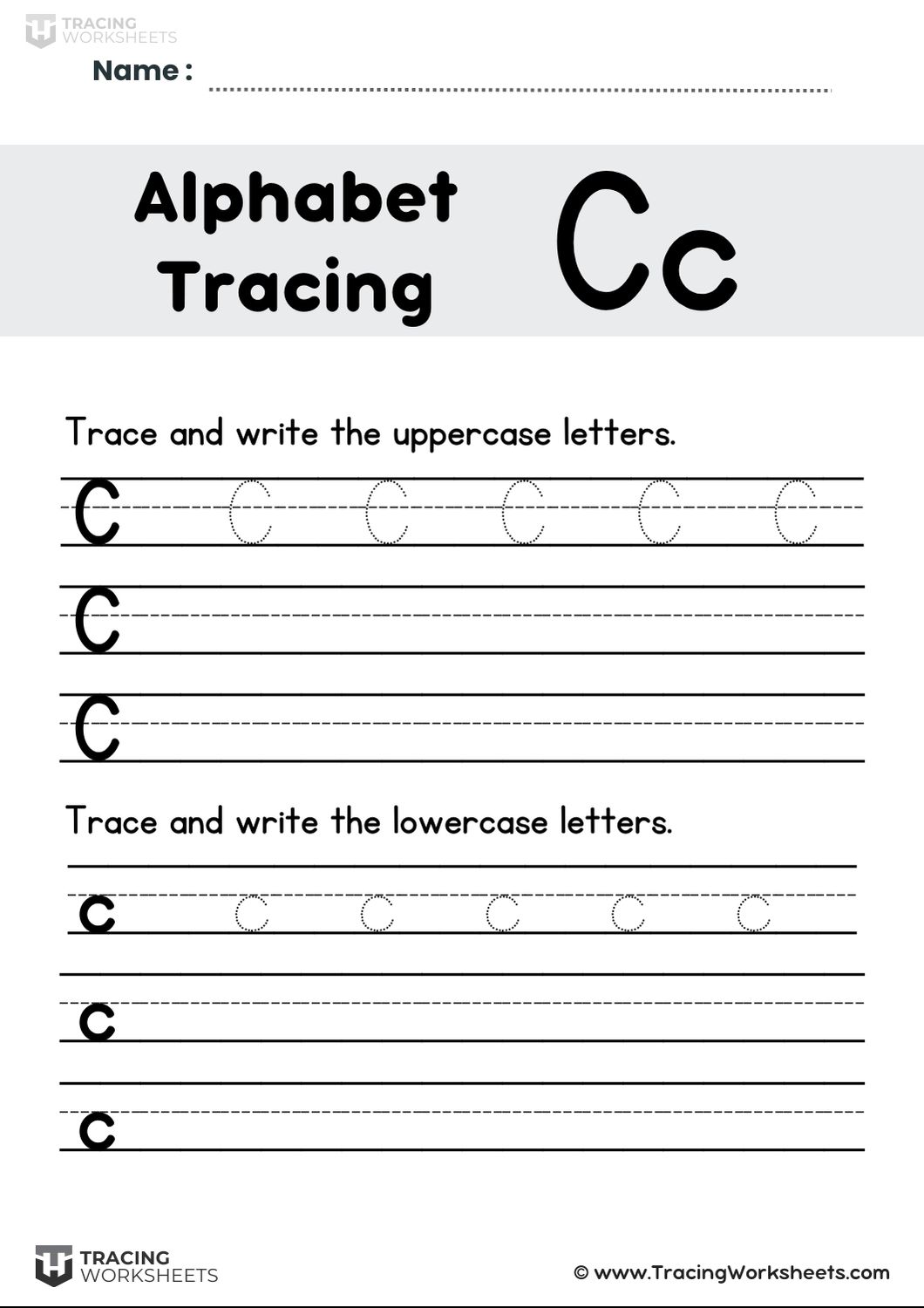 Trace and Write Letter C