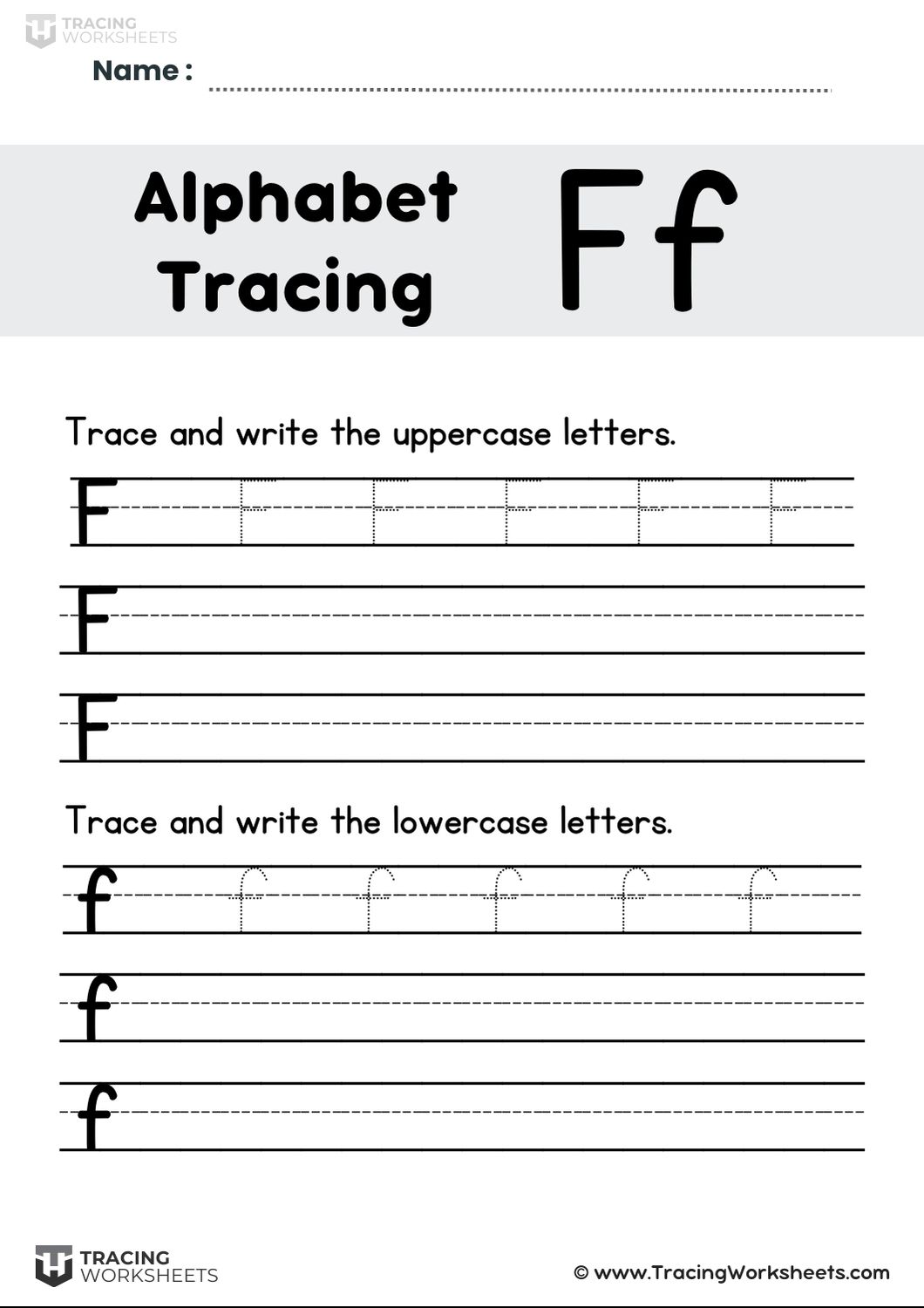 Trace and Write Letter F
