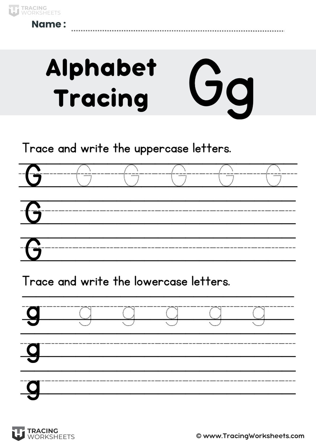 Trace and Write Letter G