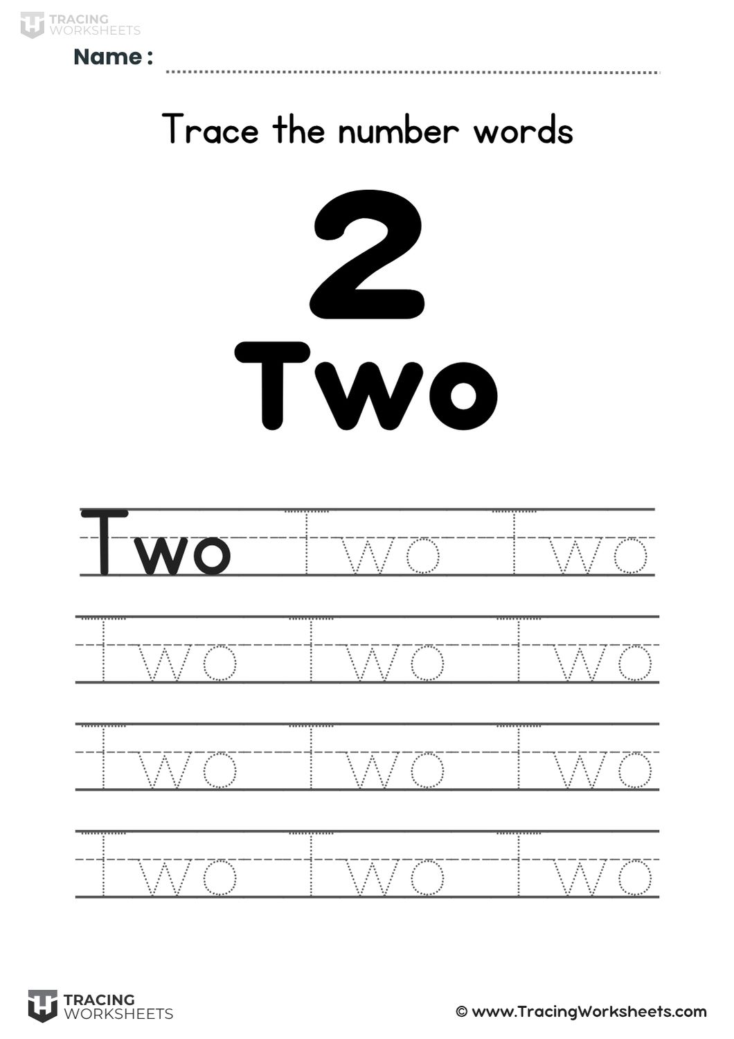 Trace the word Two