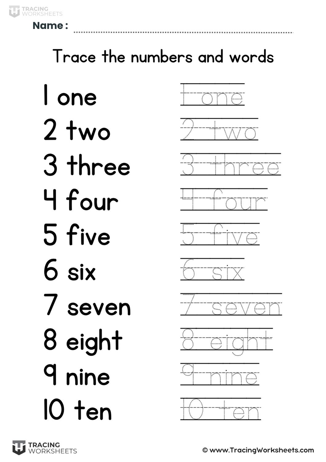Tracing numbers and words