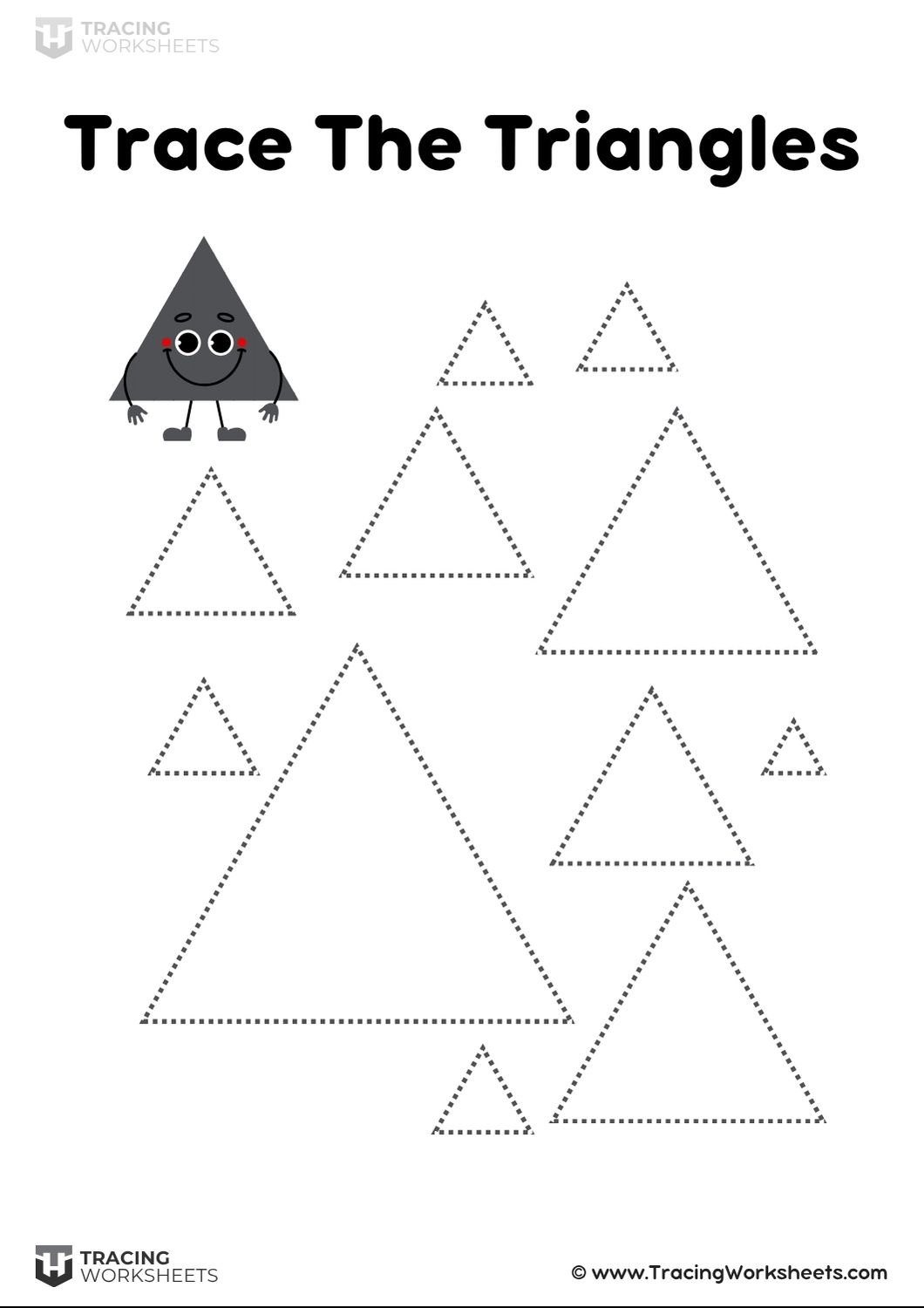 Mixed Size Triangles Tracing Practice