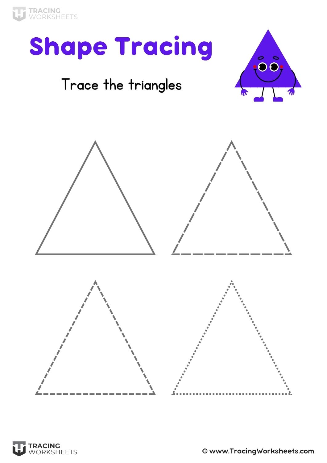 Varying Dashes Triangle