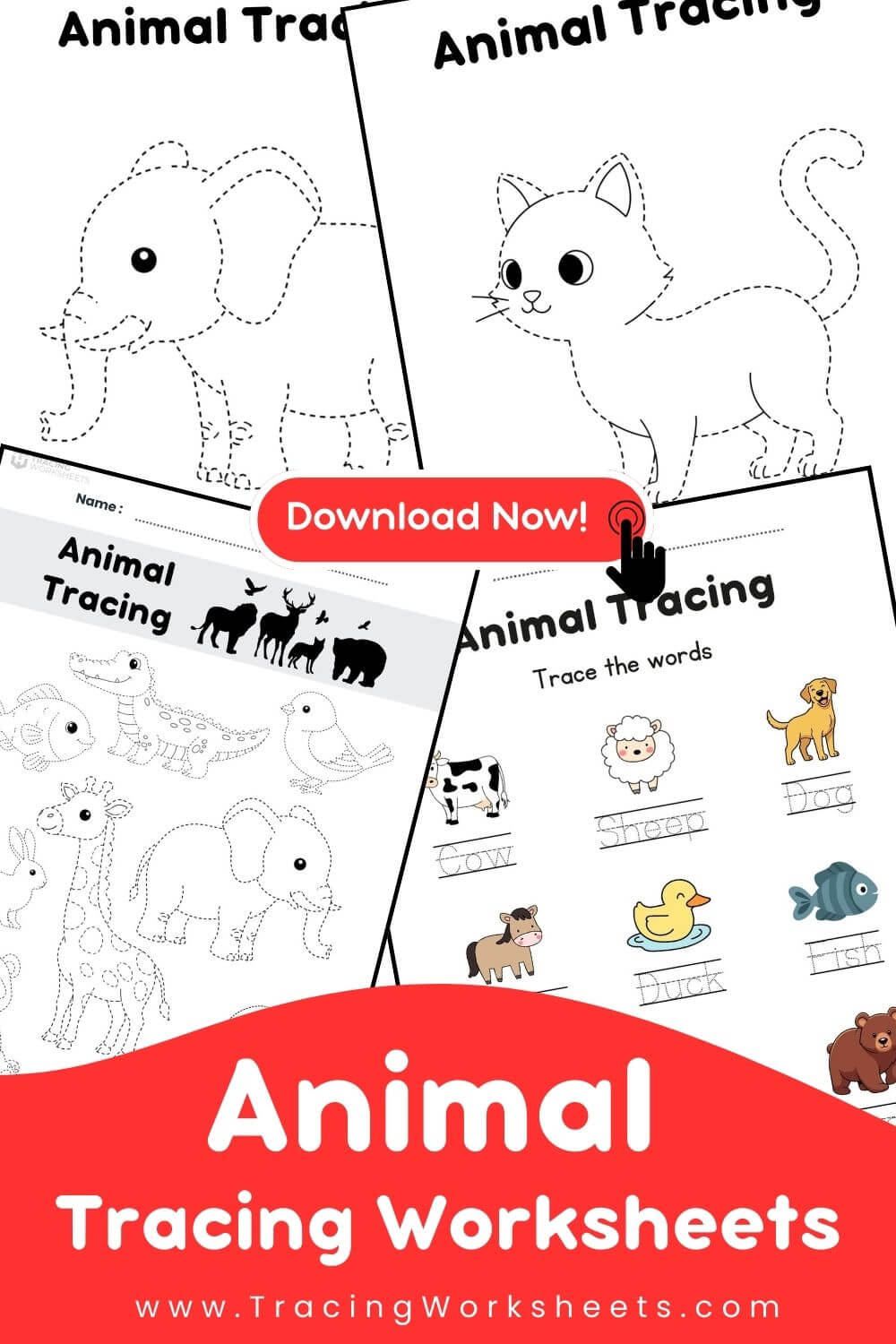 Animal Tracing Worksheets