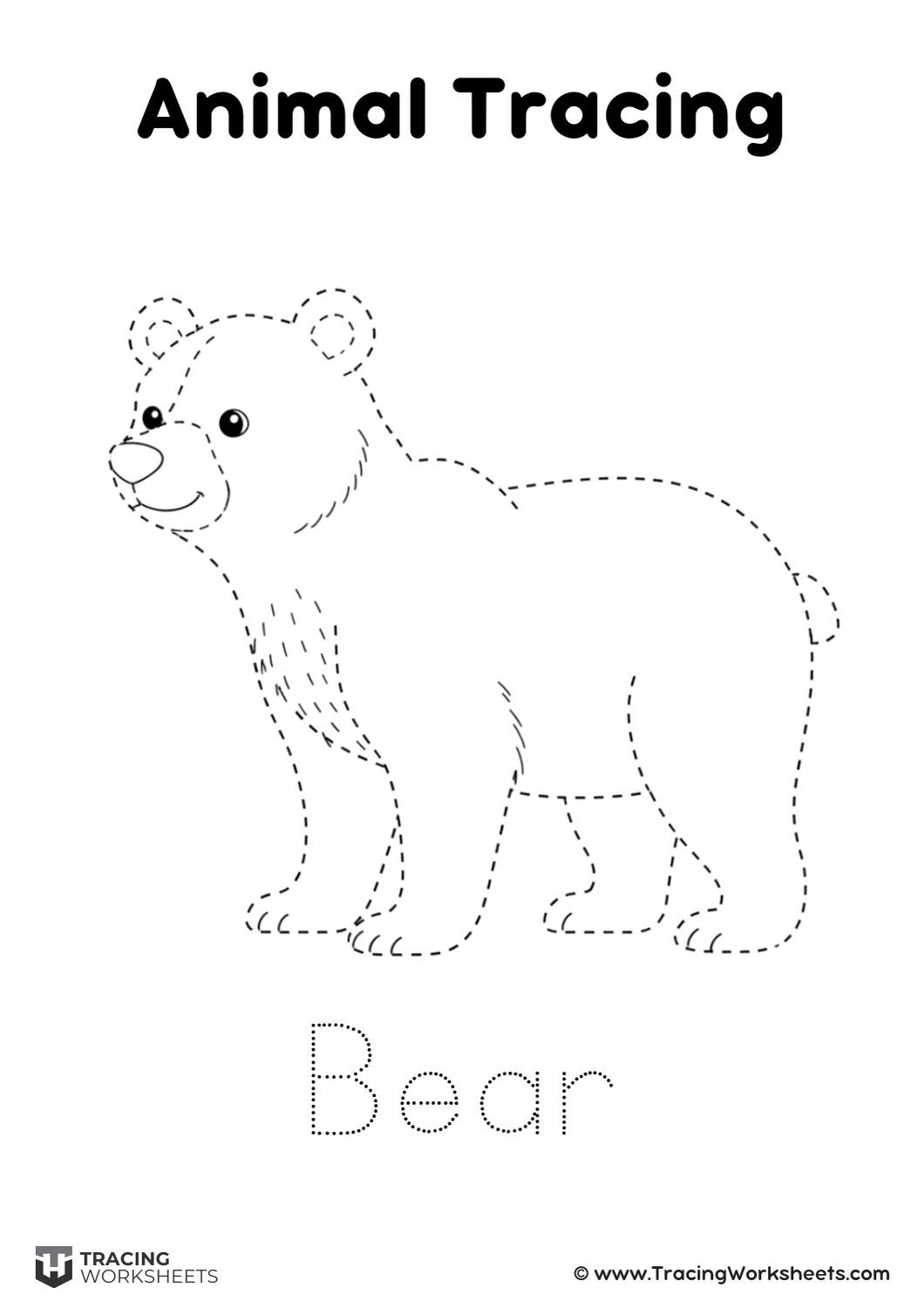 Bear tracing worksheet