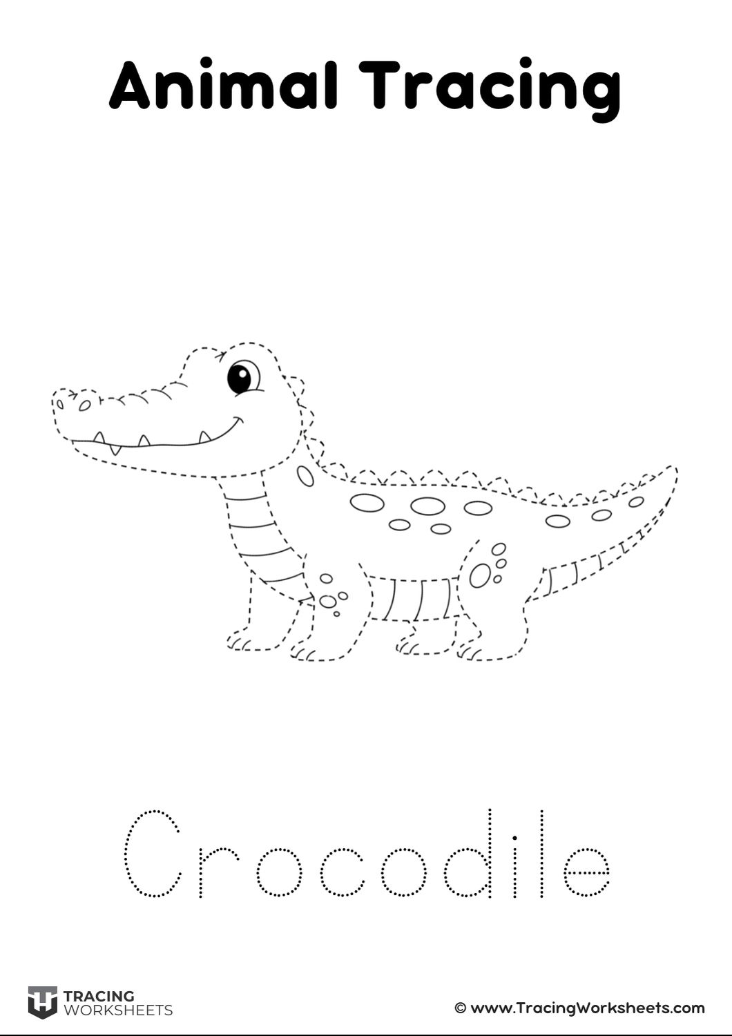 Crocodile tracing worksheet