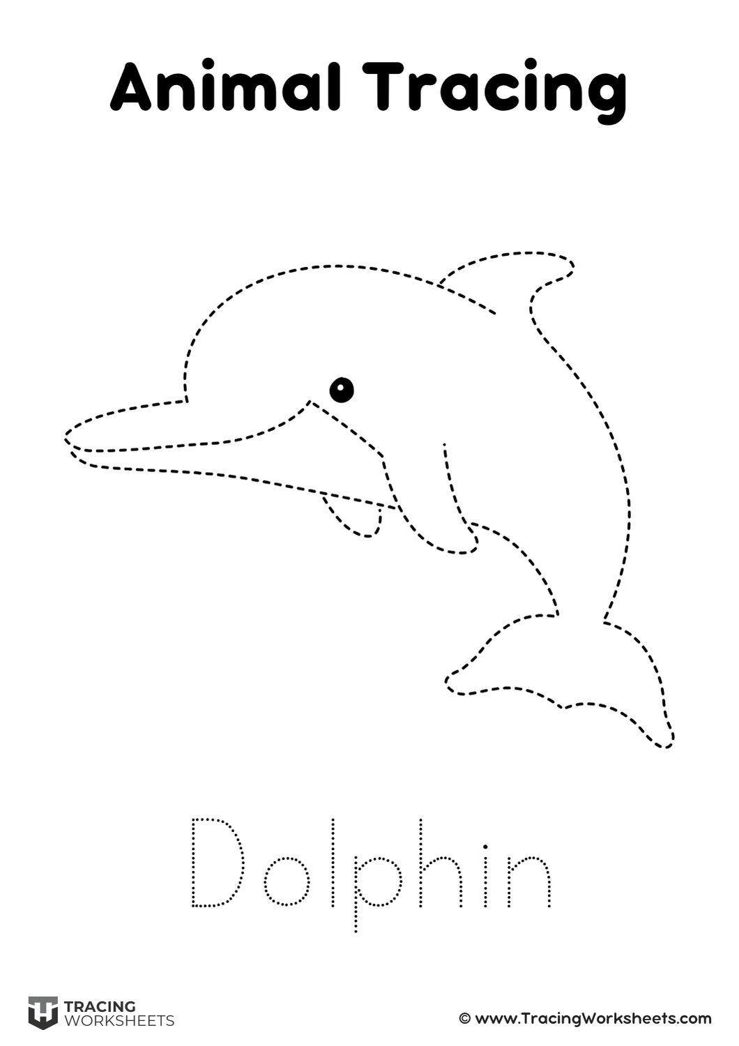 Dolphin tracing worksheet