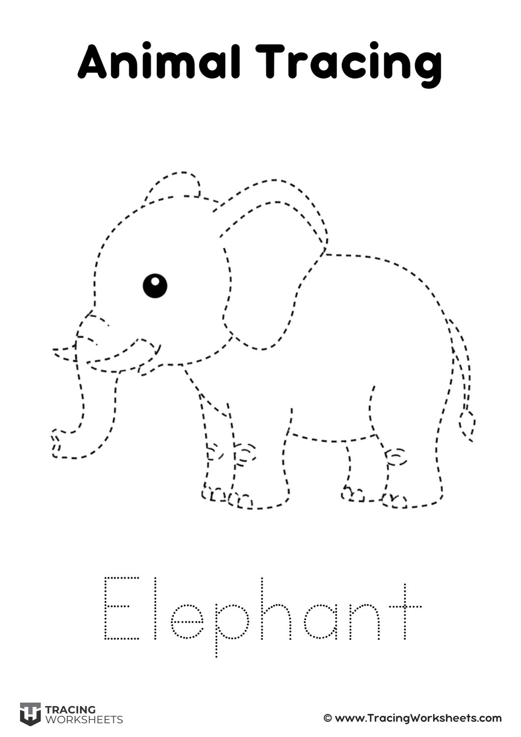 Elephant tracing worksheet