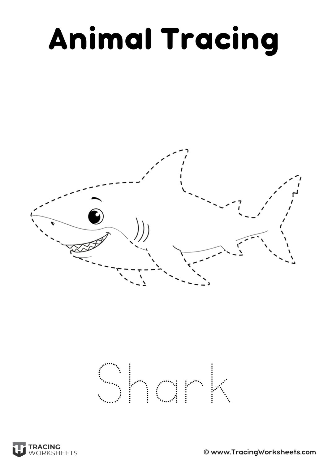 Shark tracing worksheet