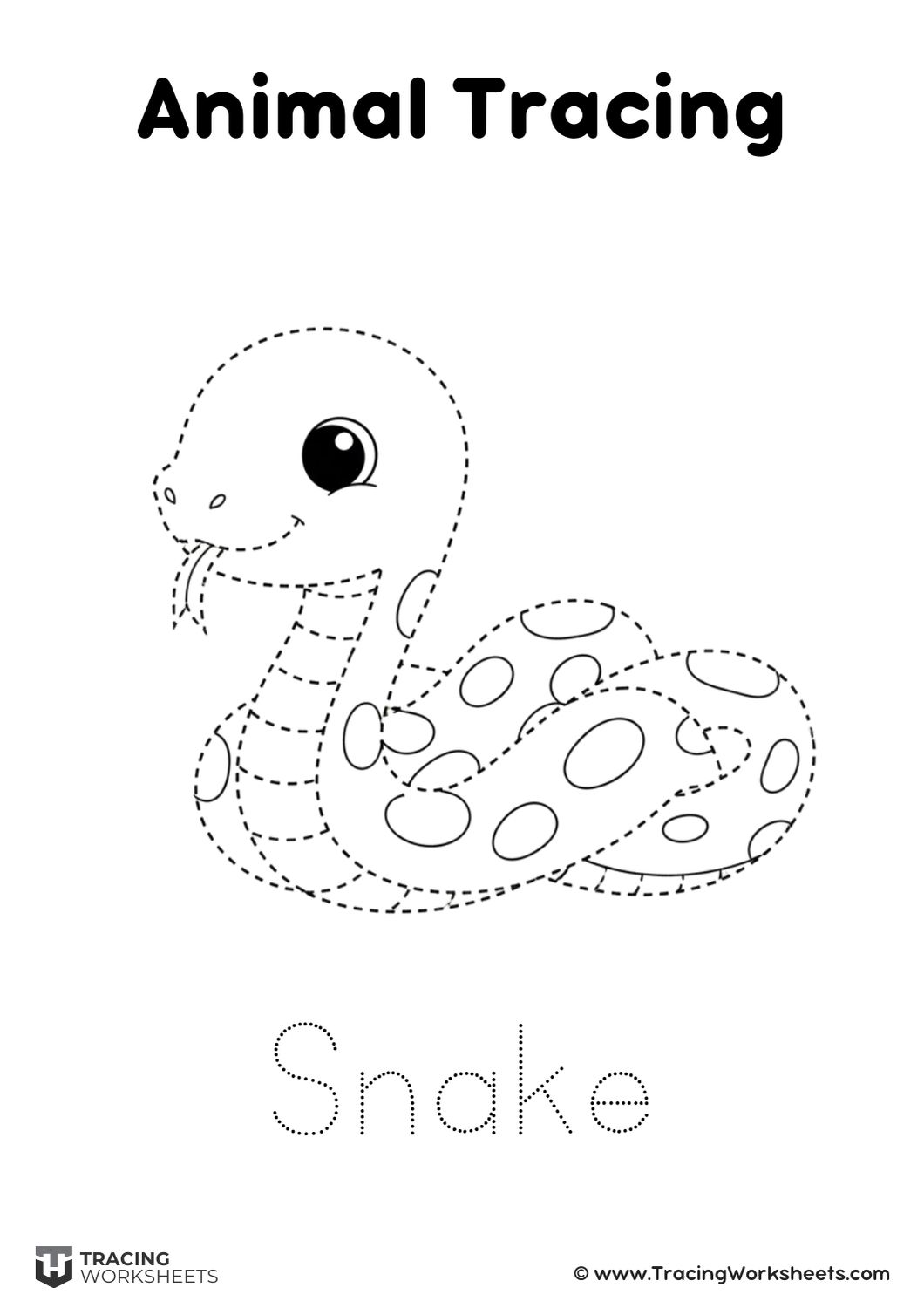 Snake tracing worksheet