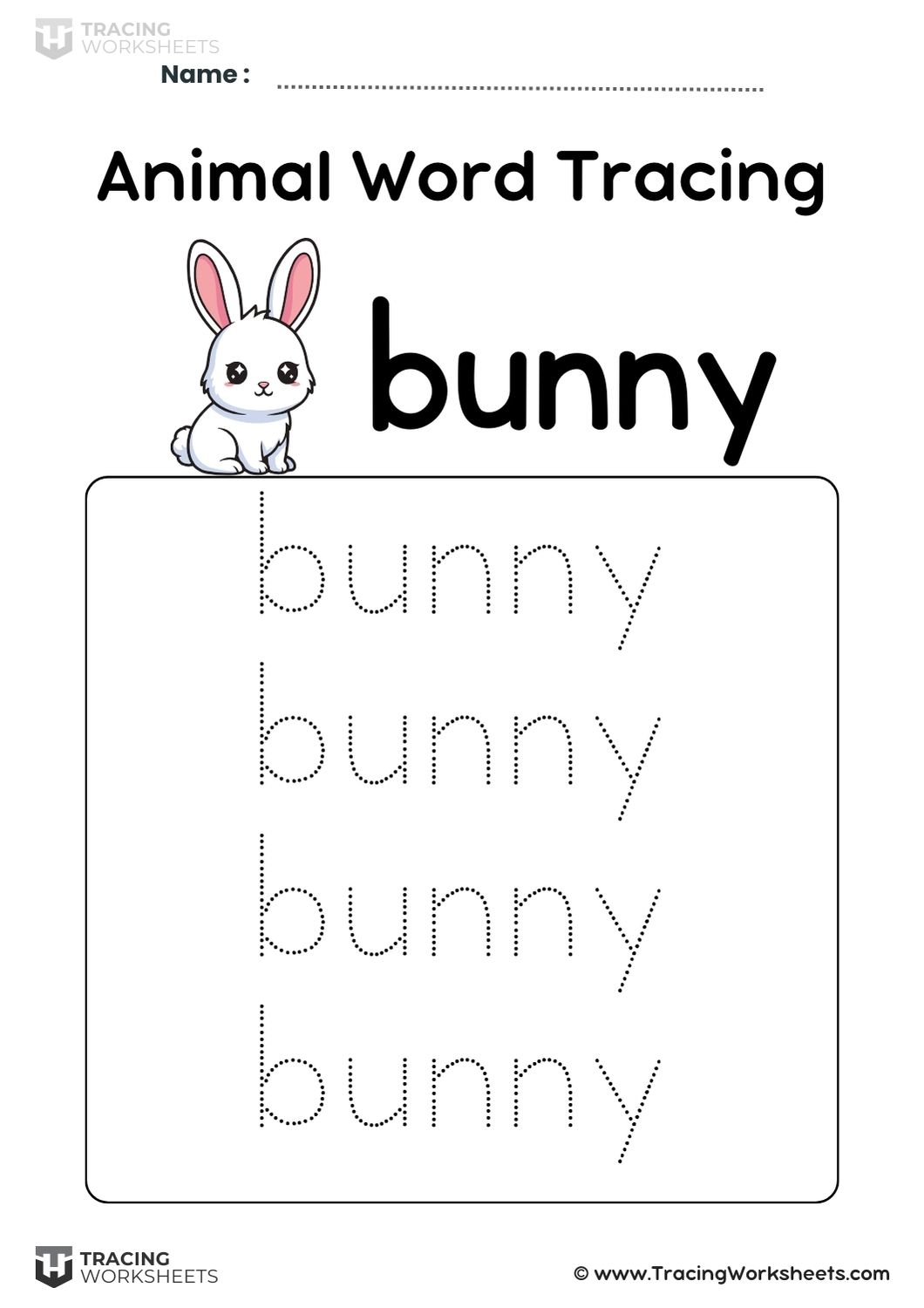 Bunny Word tracing