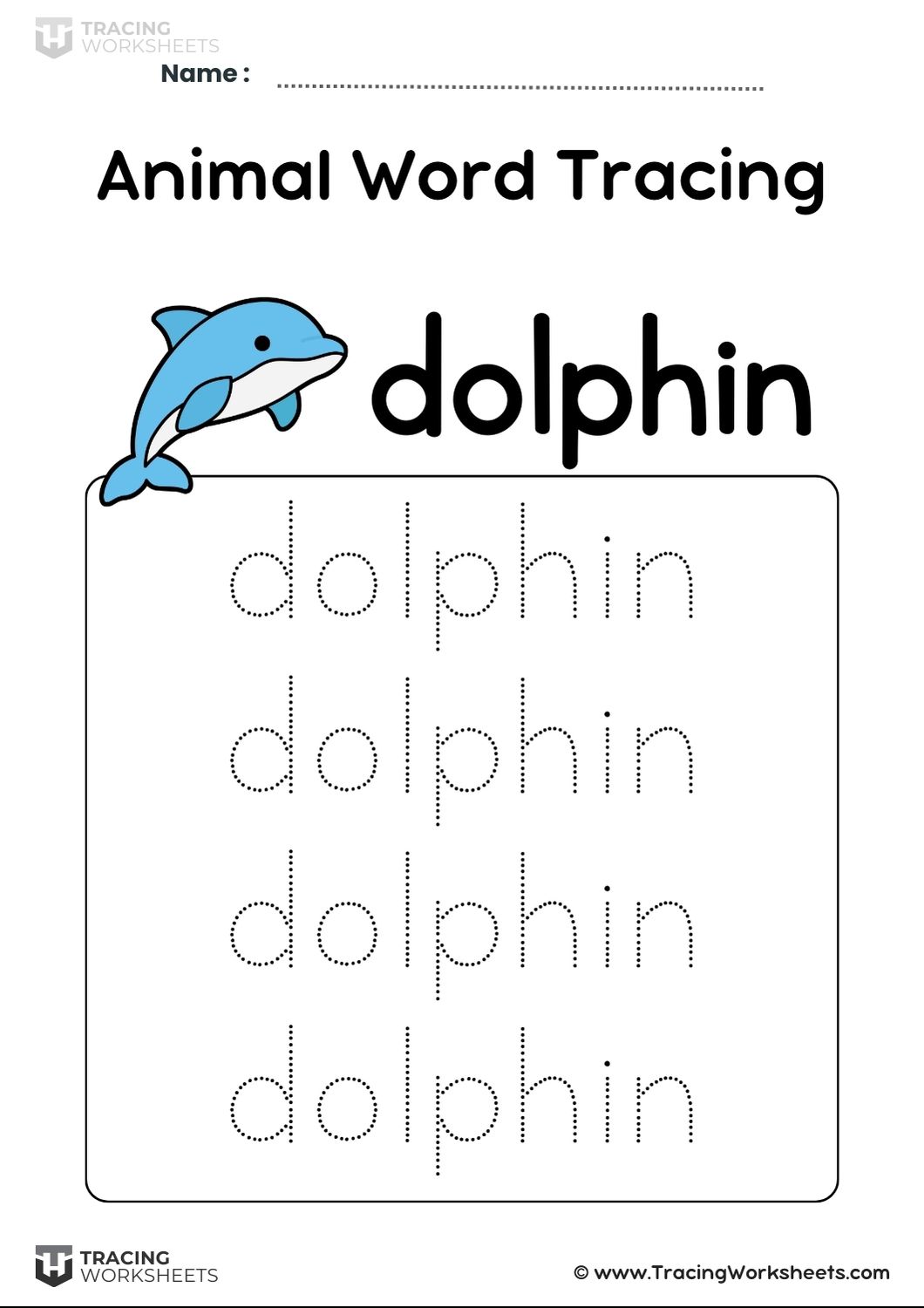 Dolphin Word tracing